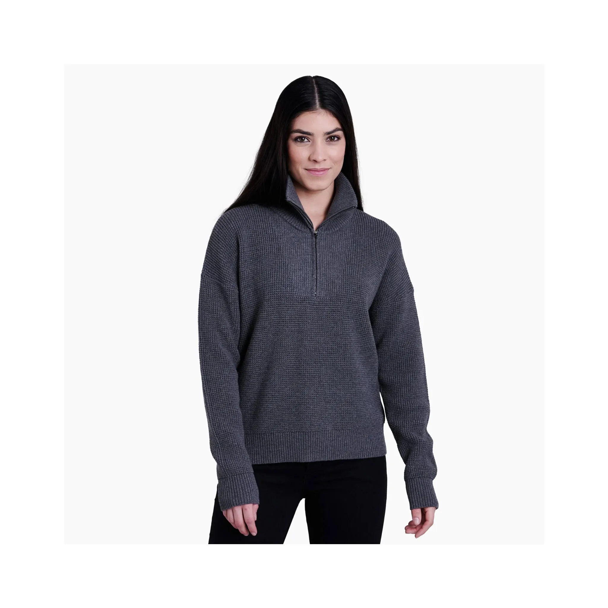 Kuhl Women's Norda Quarter Zip Sweater - Charcoal Night Out Backpacking Essential