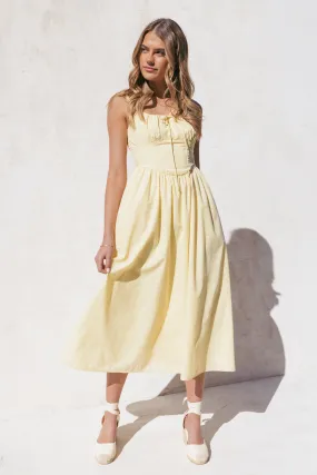 Kinslee Midi Dress - Yellow Gingham summer breeze