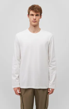 LONG SLEEVE CREW NECK T-SHIRT IN ANTIQUE WHITE Casual Mode Value for Money
