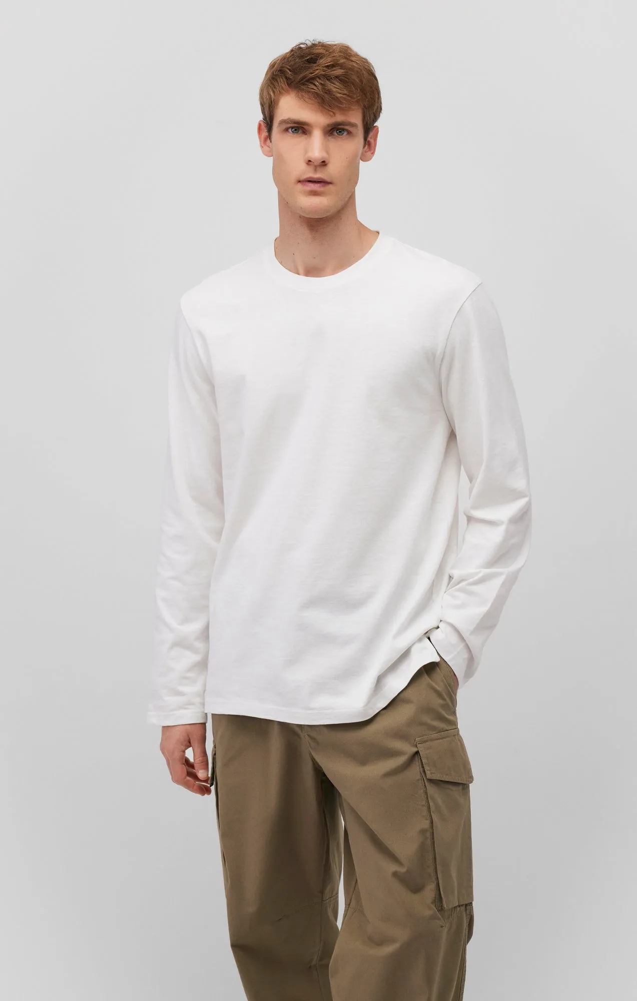 LONG SLEEVE CREW NECK T-SHIRT IN ANTIQUE WHITE Thermal regulation