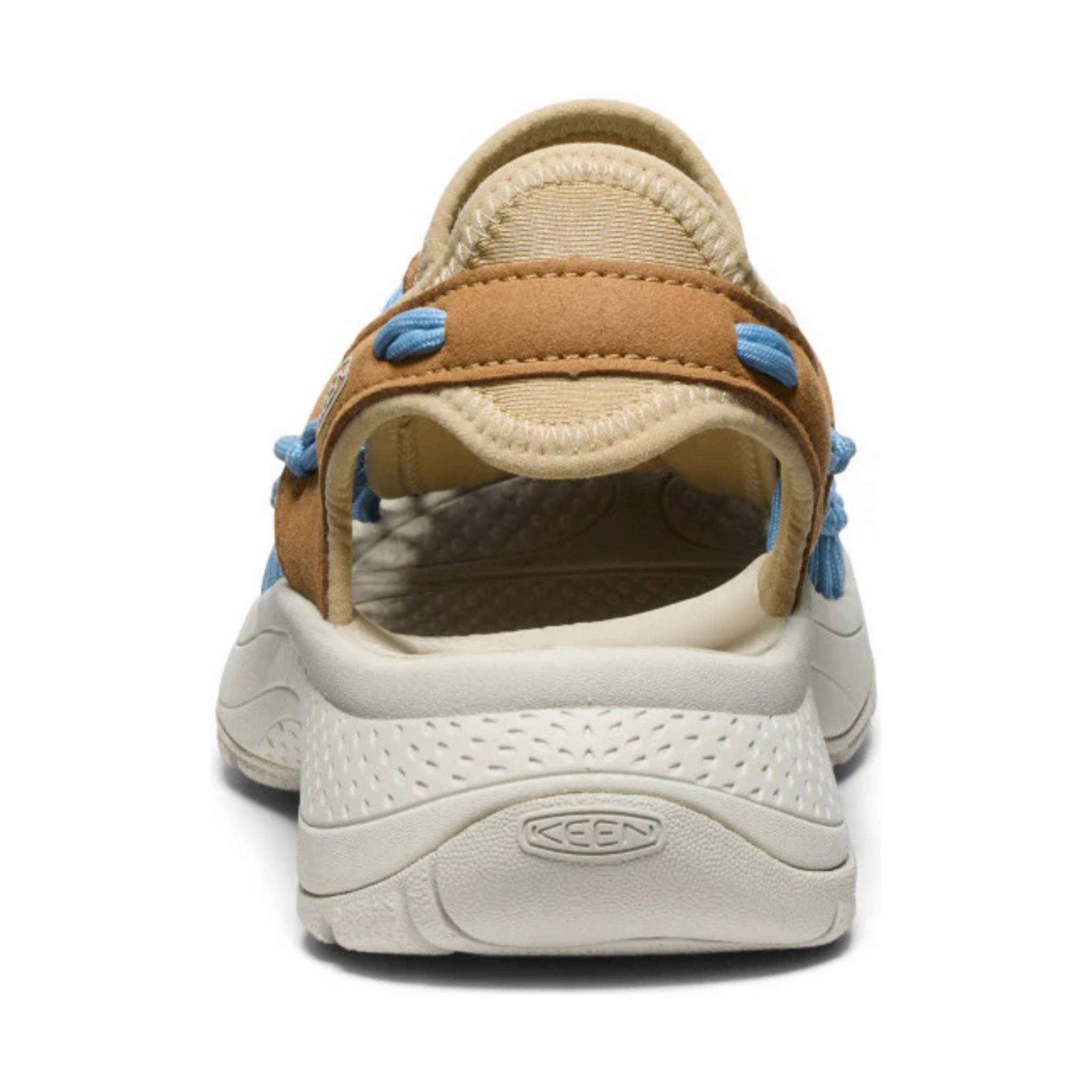 KEEN Women's Uneek Astoria Sandal - Chipmunk/Faded Denim Low Profile Footbed