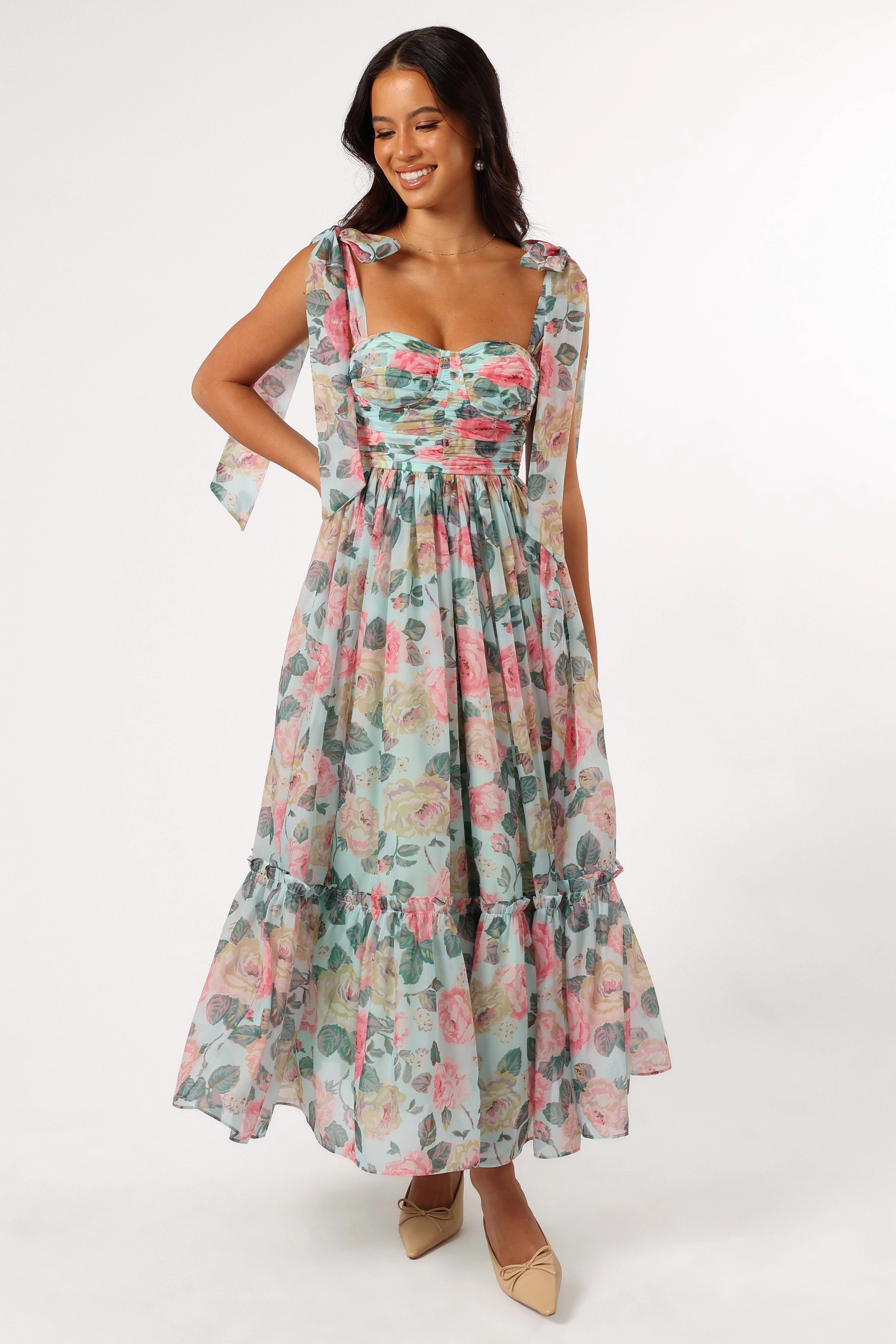 Floret Midi Dress - Blue Multi Fit for All Seasons Fashion Essential