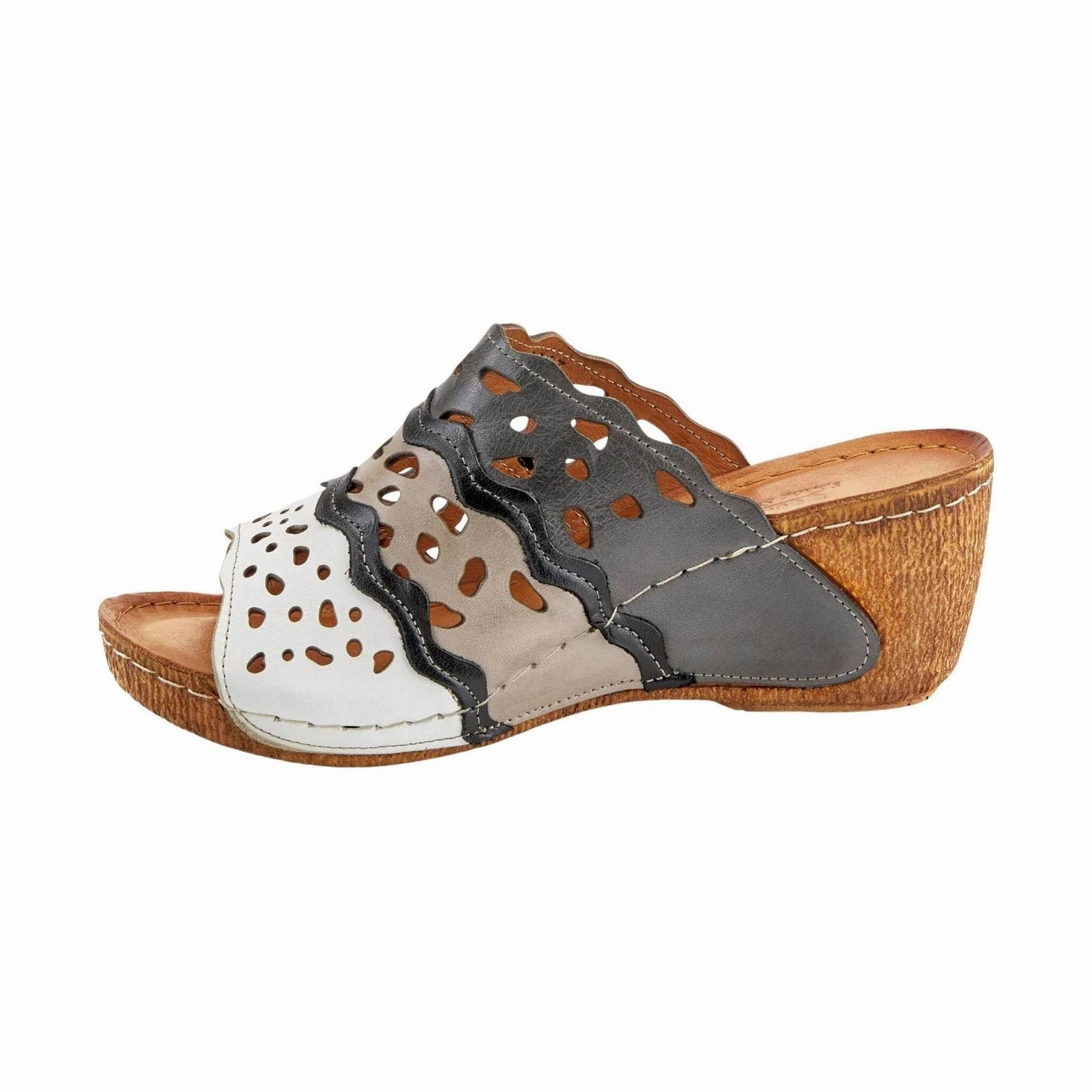 Smooth Walk Spring Step Women's Footy Sandals - Grey Multi
