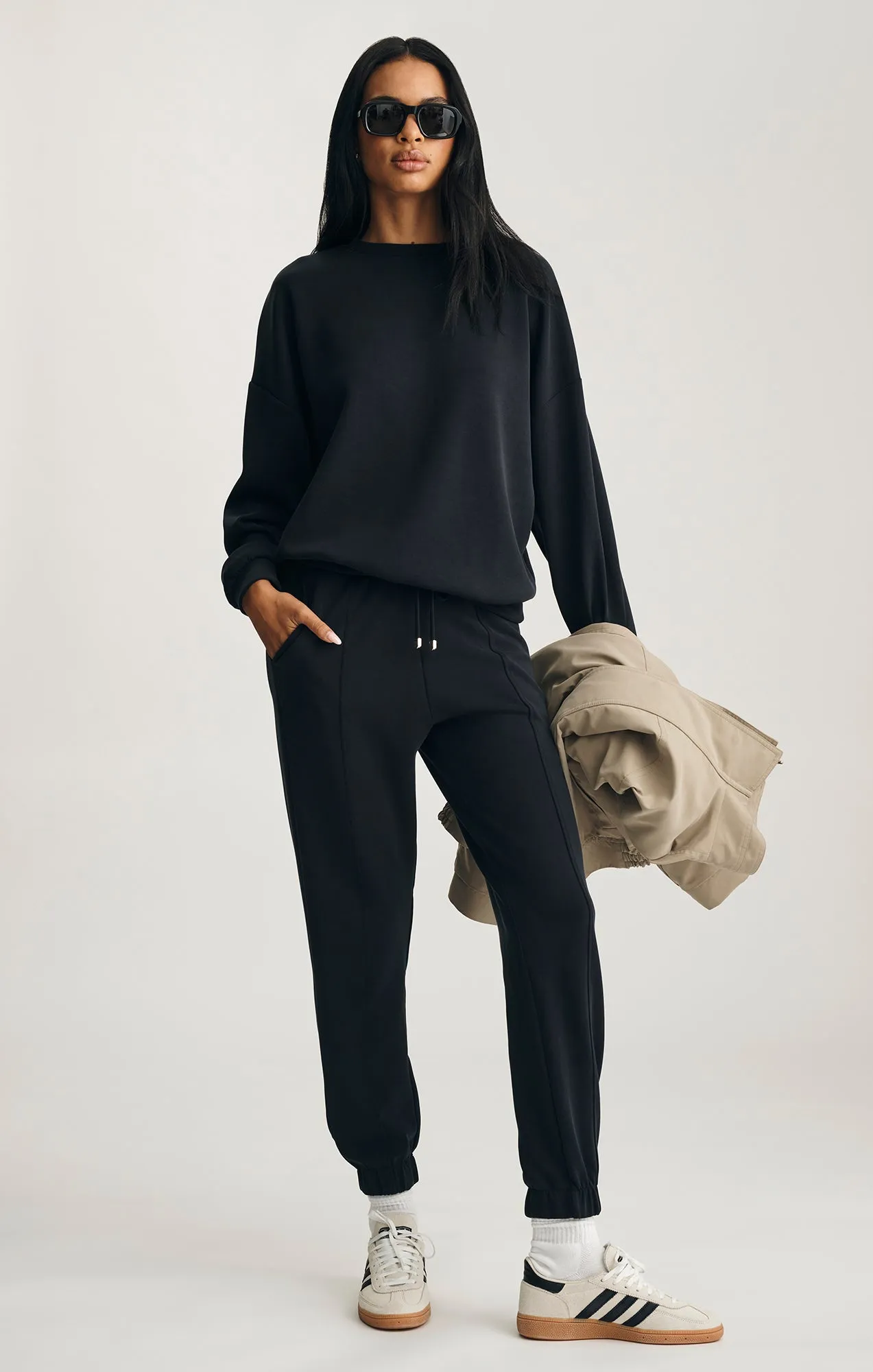 LUXE TOUCH TENCEL? SWEATSHIRT IN BLACK Cozy And Warm