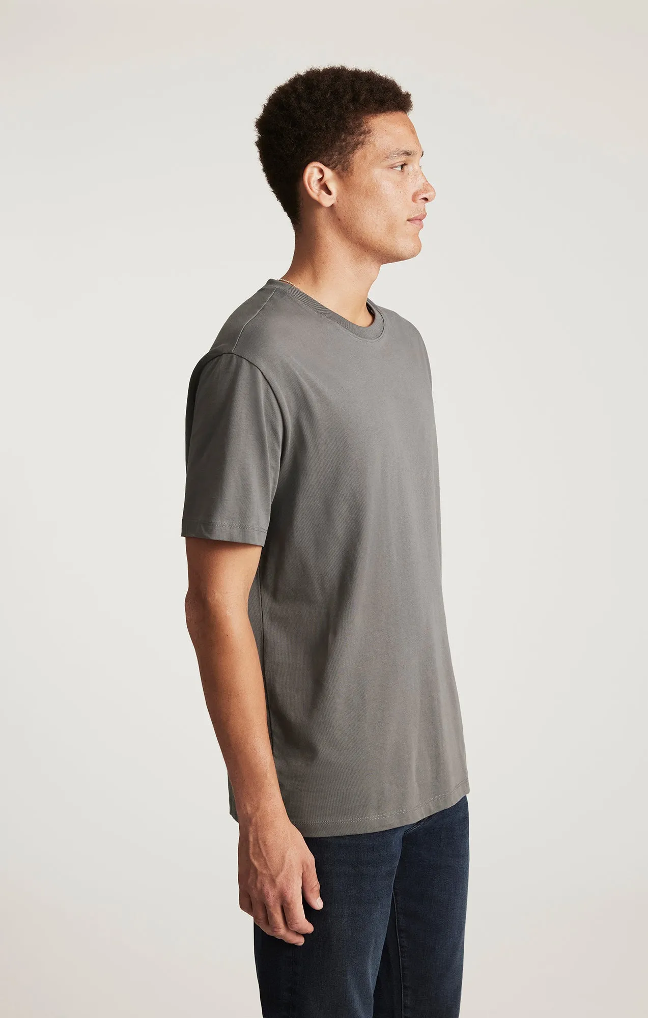 BASIC SHORT SLEEVE T-SHIRT IN LAVE SMOKE COMFORT thermal MicroPiqueKnit