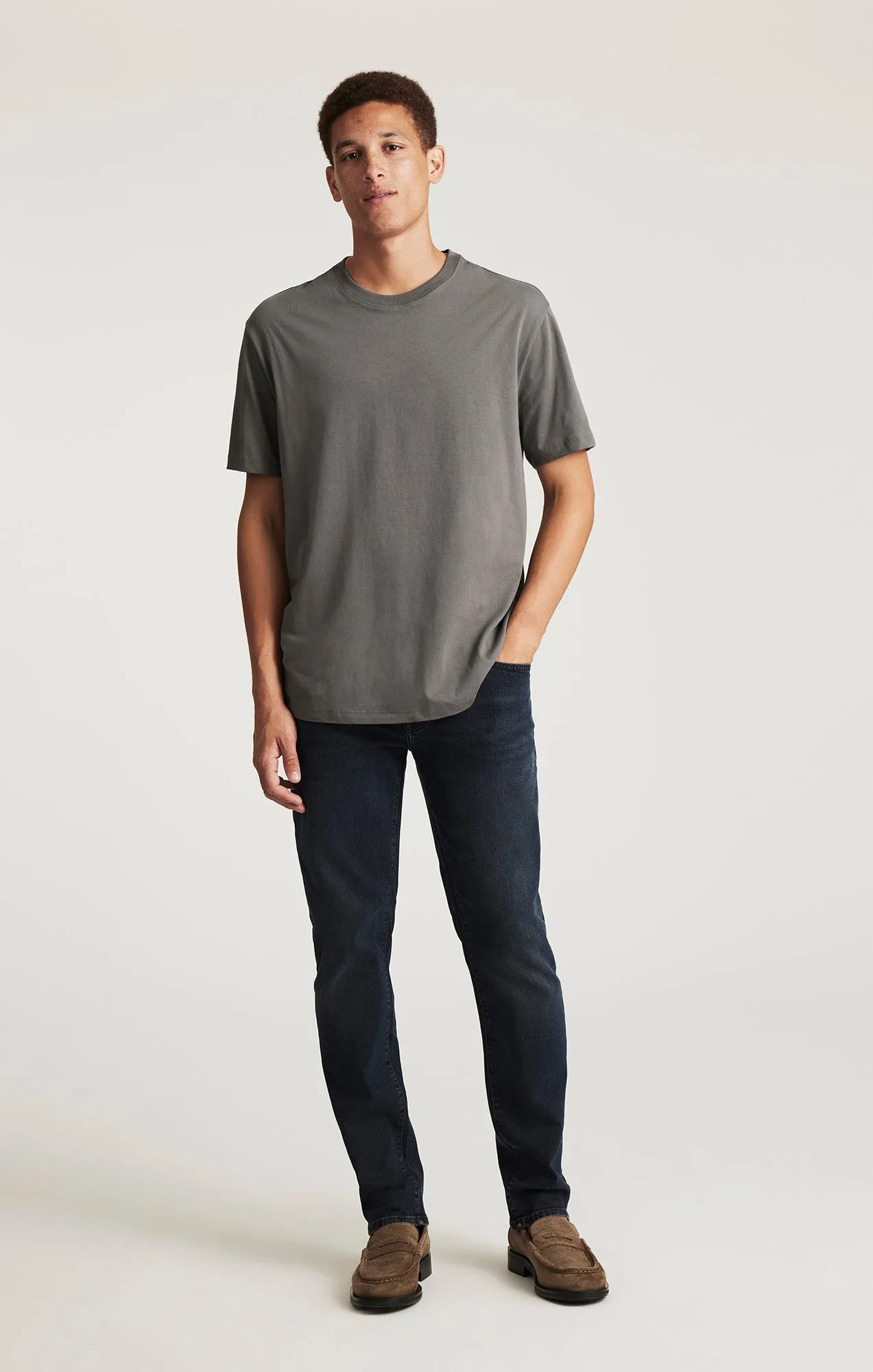 Oeko Tex Certified Eco Conscious Production BASIC SHORT SLEEVE T-SHIRT IN LAVE SMOKE COMFORT