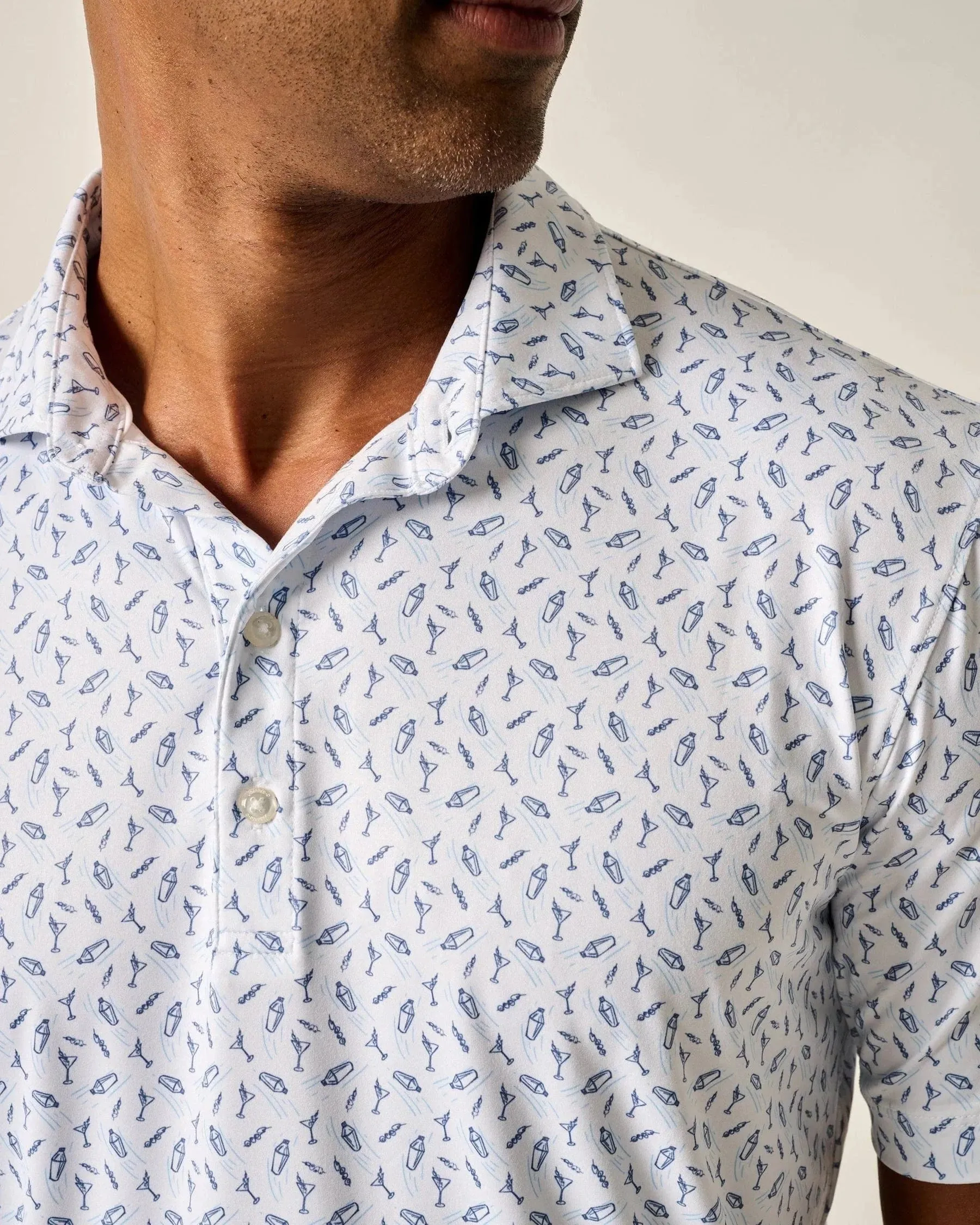 comfortable top Tini Print Featherweight Polo - Lake