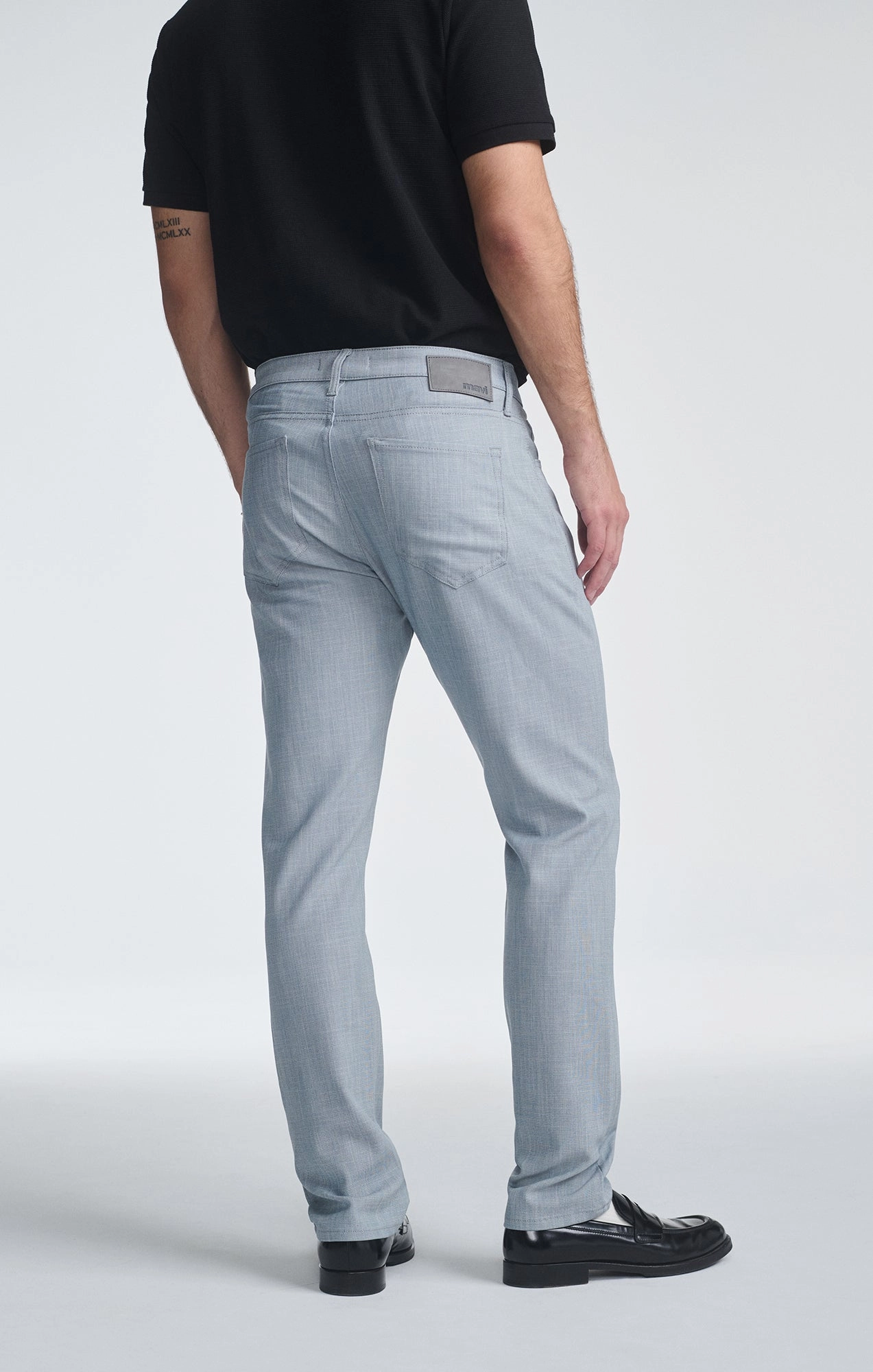 MARCUS SLIM STRAIGHT LEG IN BLUE CROSS HATCH TWILL Casual Performance