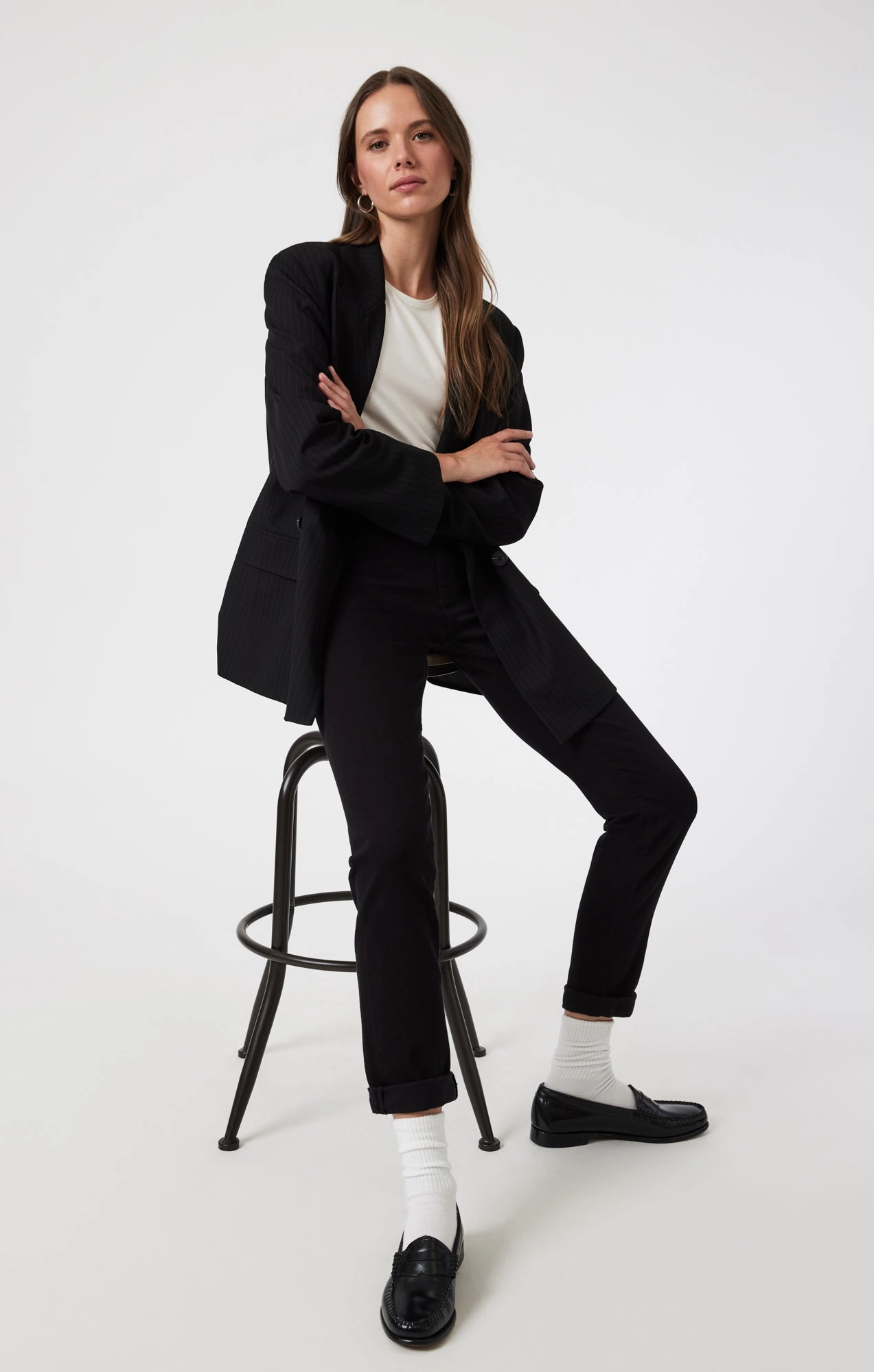 KATHLEEN SLIM BOYFRIEND IN BLACK FEATHER BLUE Daily Essentials Winter Warmth Outdoor Adventure