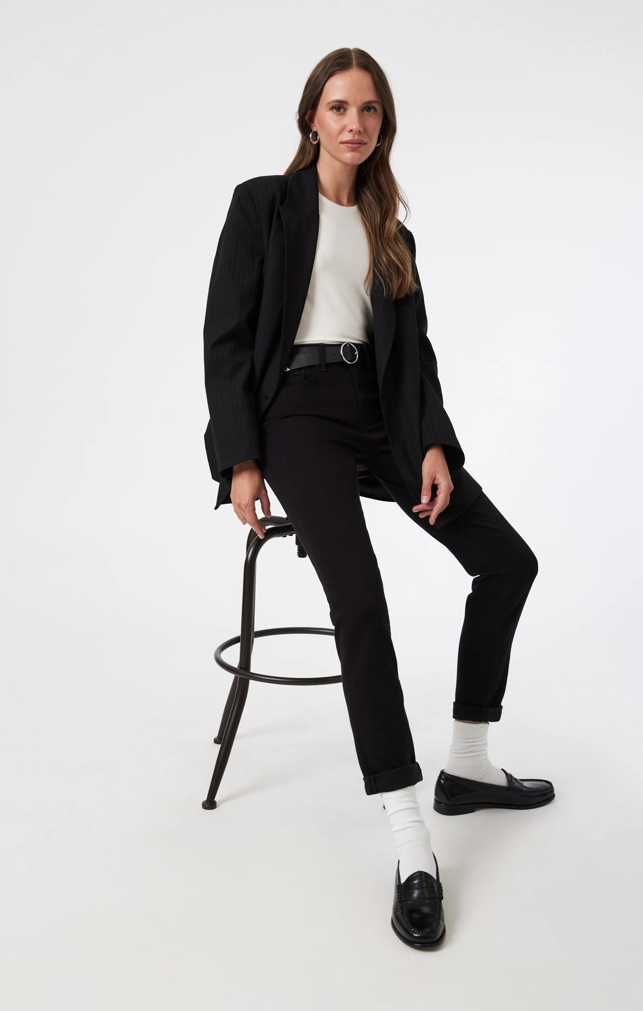 Fresh Look Soft Eco Friendly KATHLEEN SLIM BOYFRIEND IN BLACK FEATHER BLUE