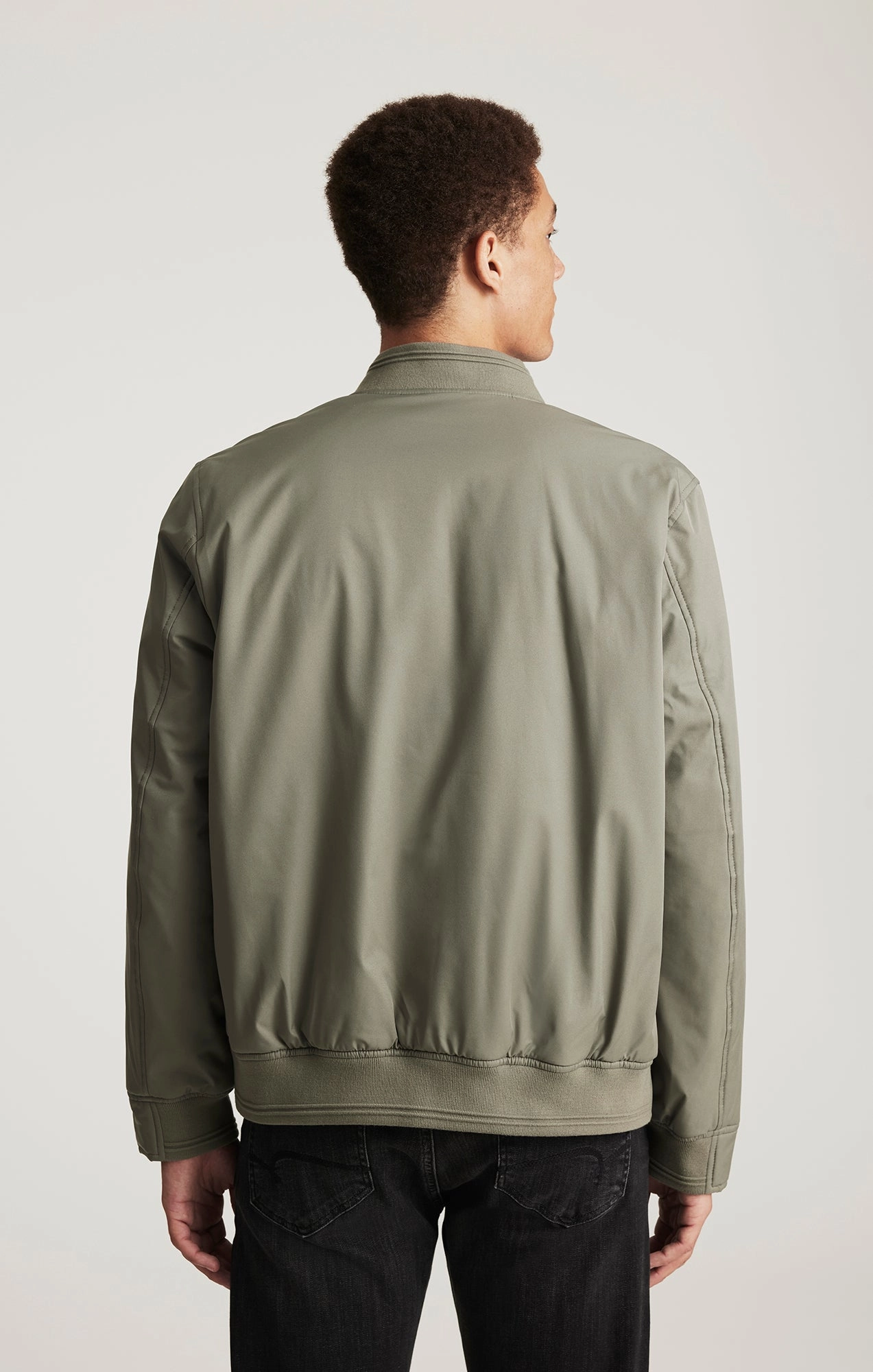 BOMBER JACKET IN MULLED BASIL Temperature Regulating Fabric