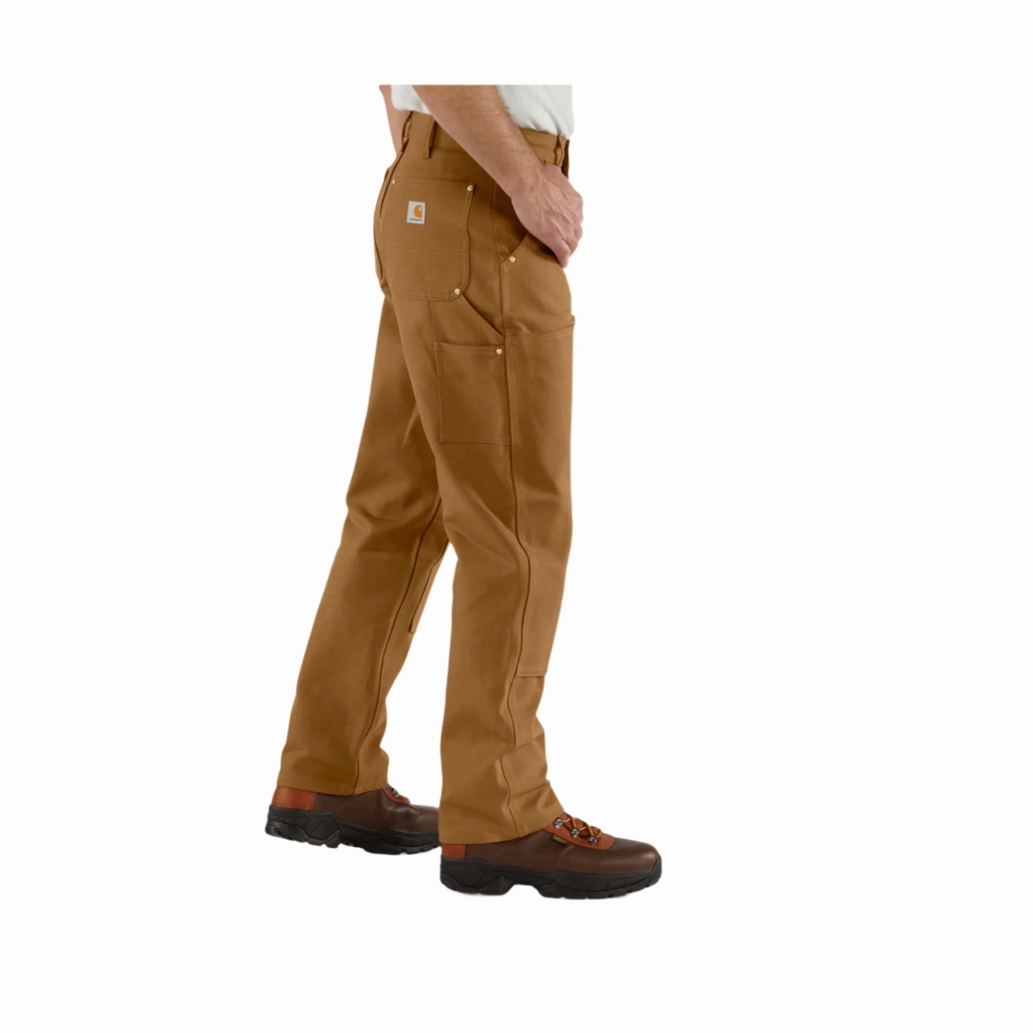 Relaxed Fit Carhartt Men's Loose Fit Firm Duck Double Front Utility Work Pant - Carhartt Brown