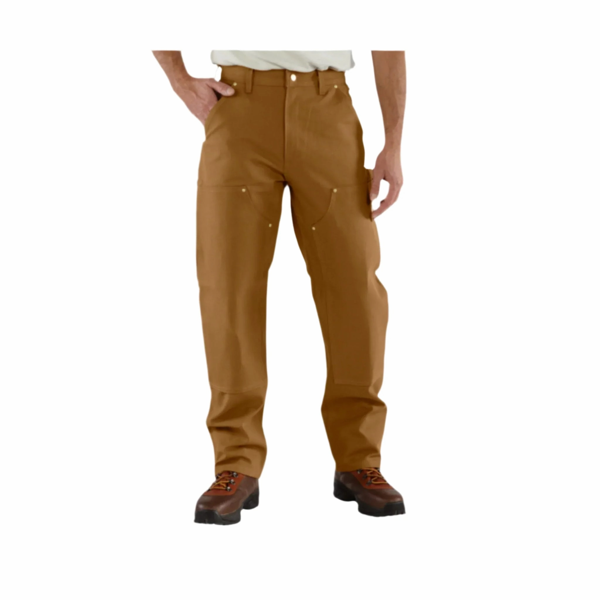 Essential Wearable Practical Fit Carhartt Men's Loose Fit Firm Duck Double Front Utility Work Pant - Carhartt Brown