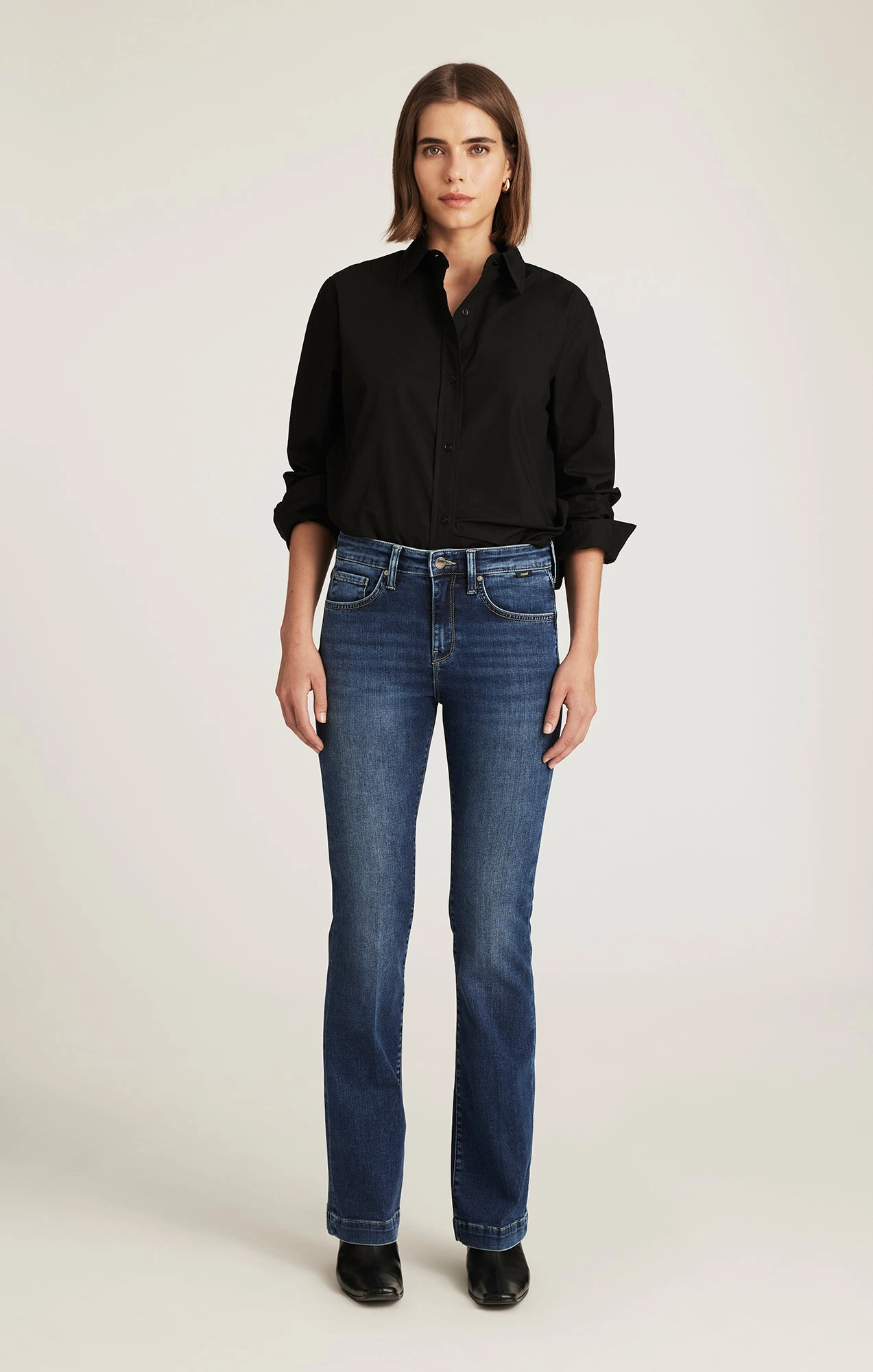 Flattering Style Night Out Daily Wear VICKY BOOTCUT IN DARK BRUSHED FEATHER LUXE