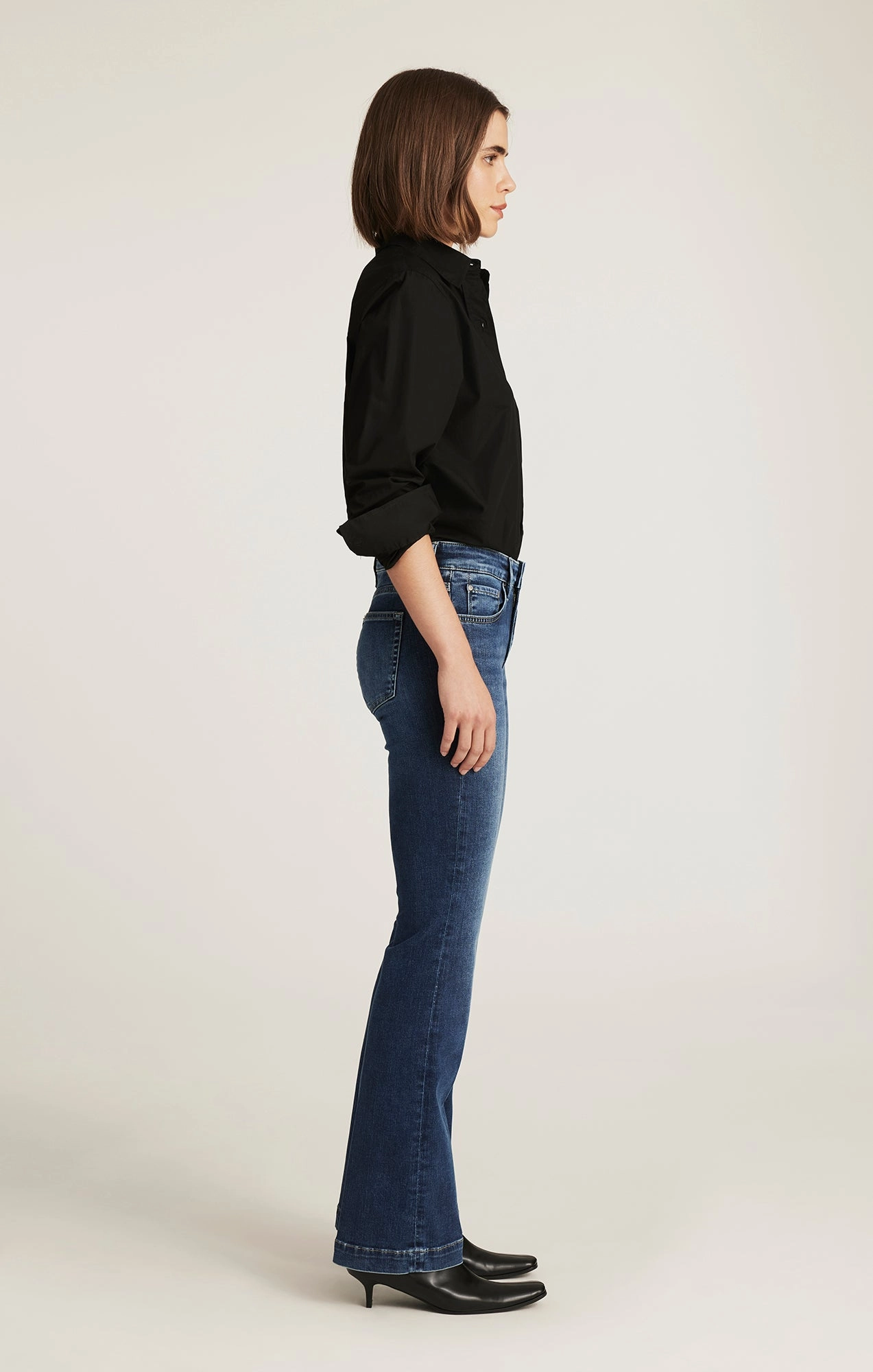 VICKY BOOTCUT IN DARK BRUSHED FEATHER LUXE Light Fabric