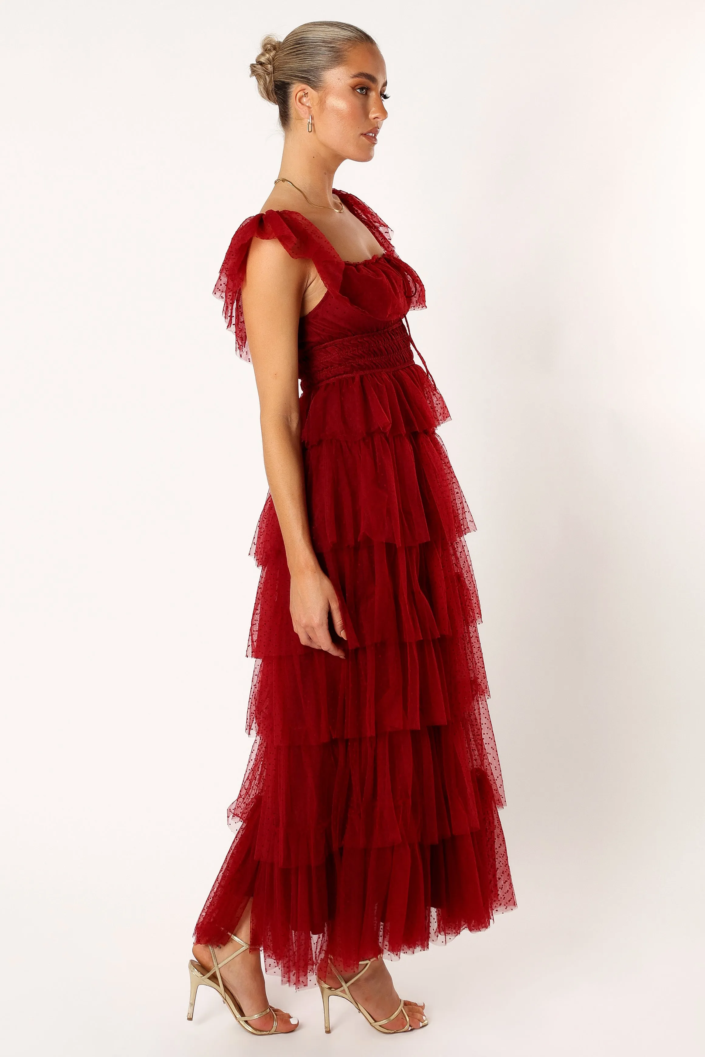 Belle Maxi Dress - Burgundy Shiny-Lining