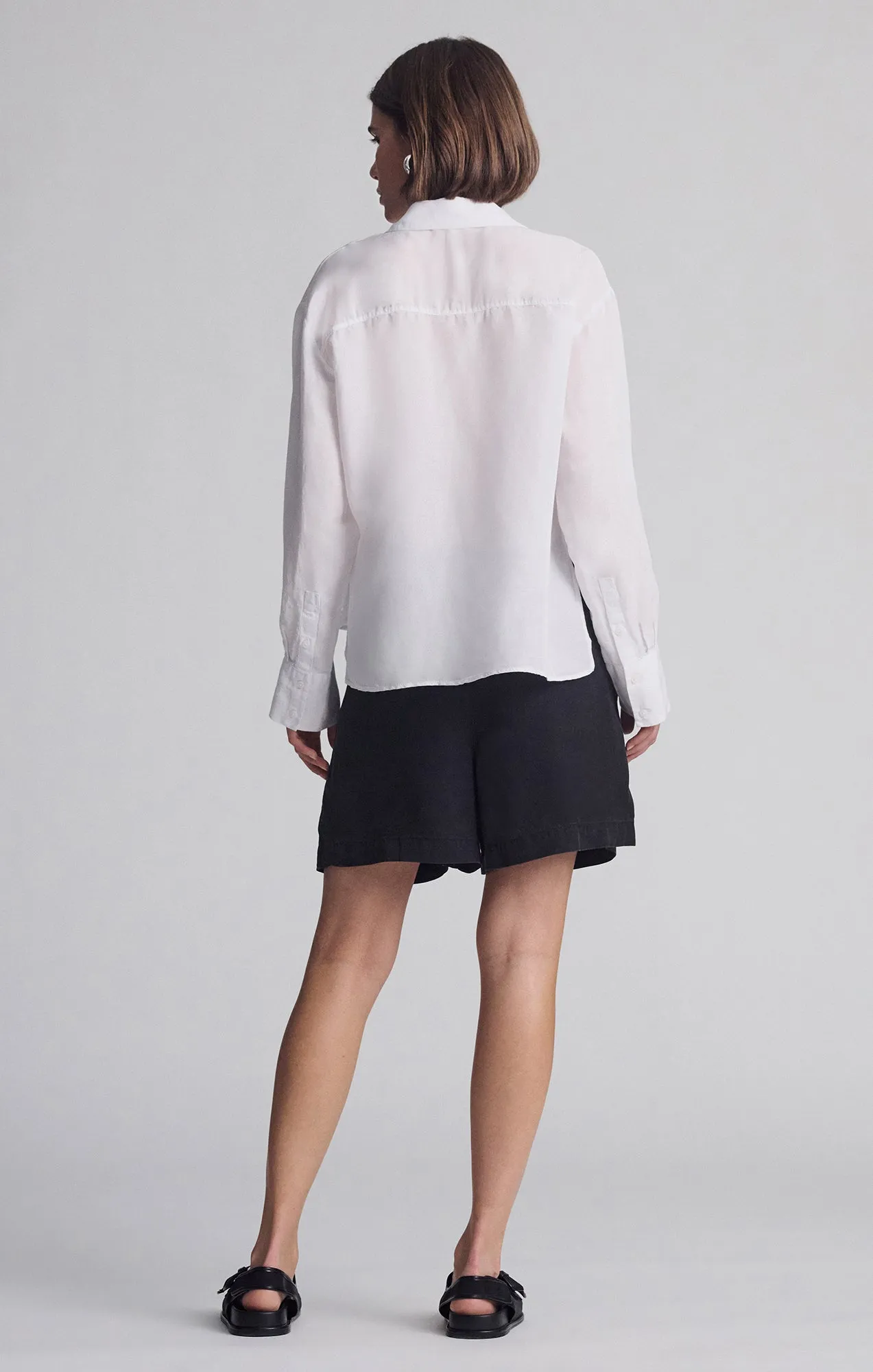 LONG SLEEVE TENCEL? SHIRT IN WHITE Perfect Wear