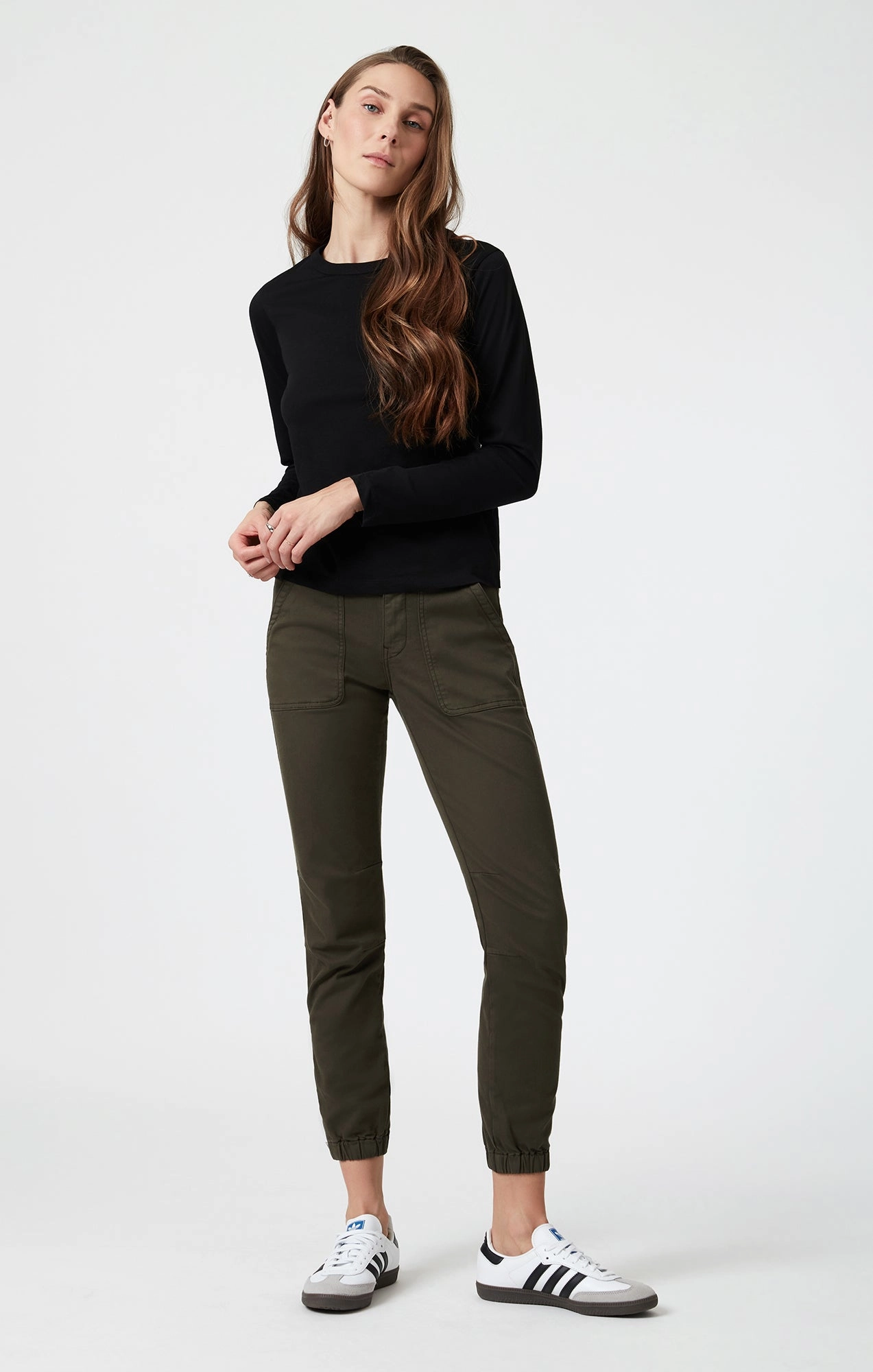 FadeResistant IVY SLIM CARGO IN DARK GREEN LUXE TWILL