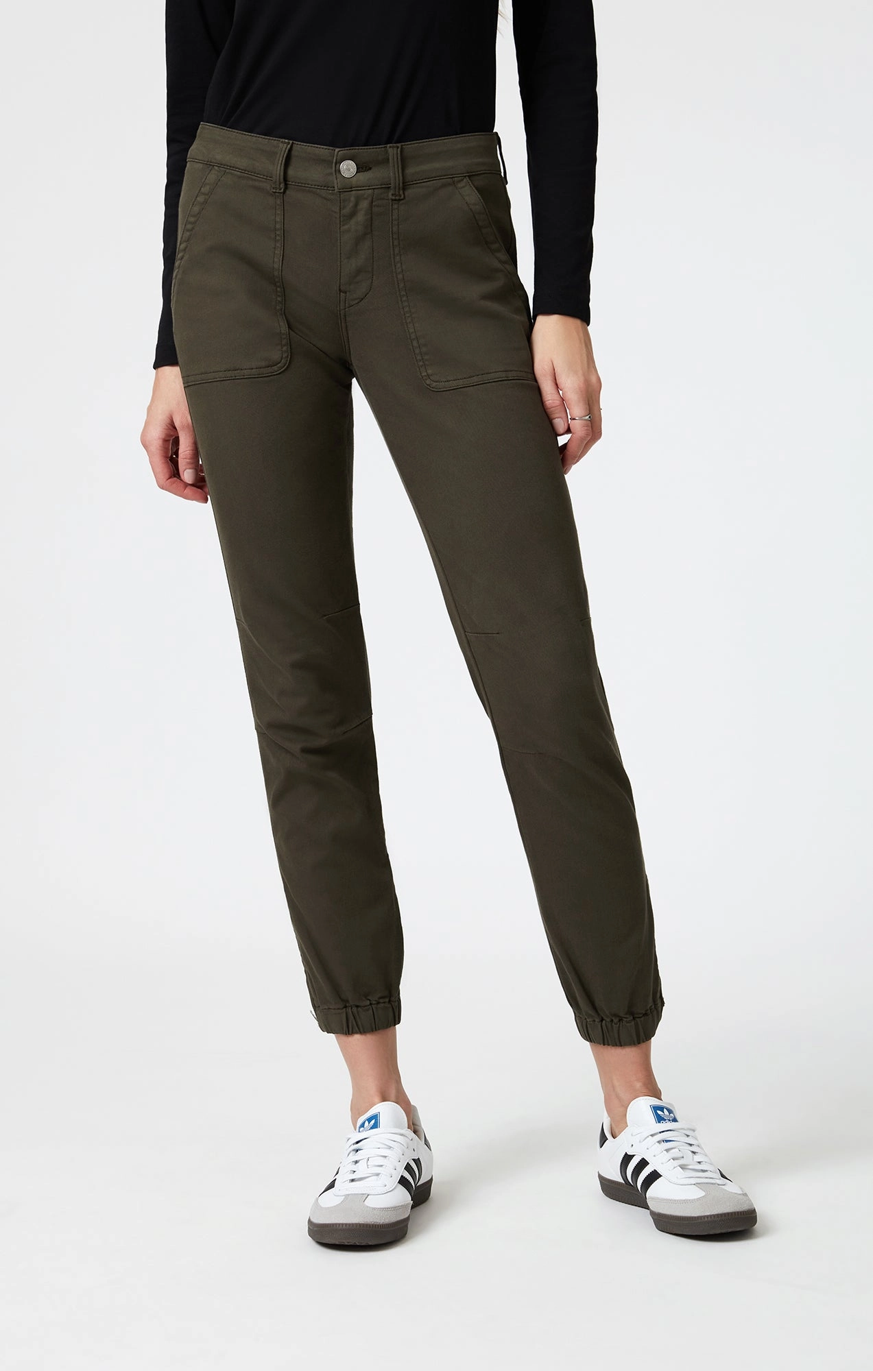 Durable Hemming Casual Active Wear IVY SLIM CARGO IN DARK GREEN LUXE TWILL