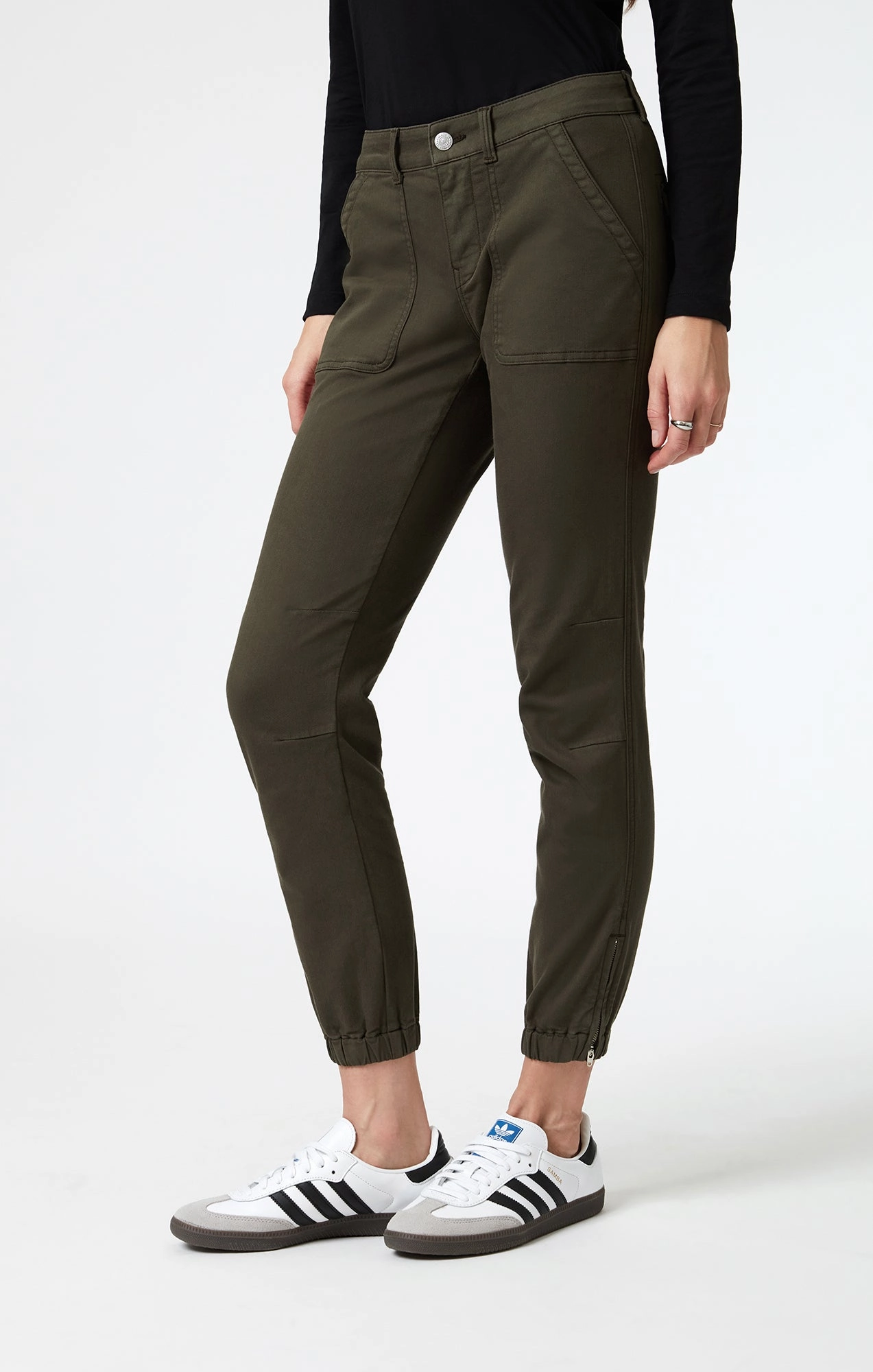 IVY SLIM CARGO IN DARK GREEN LUXE TWILL Multi-Purpose Wear Cool Weather