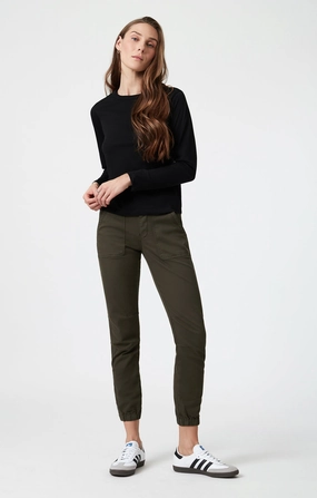 FadeResistant IVY SLIM CARGO IN DARK GREEN LUXE TWILL