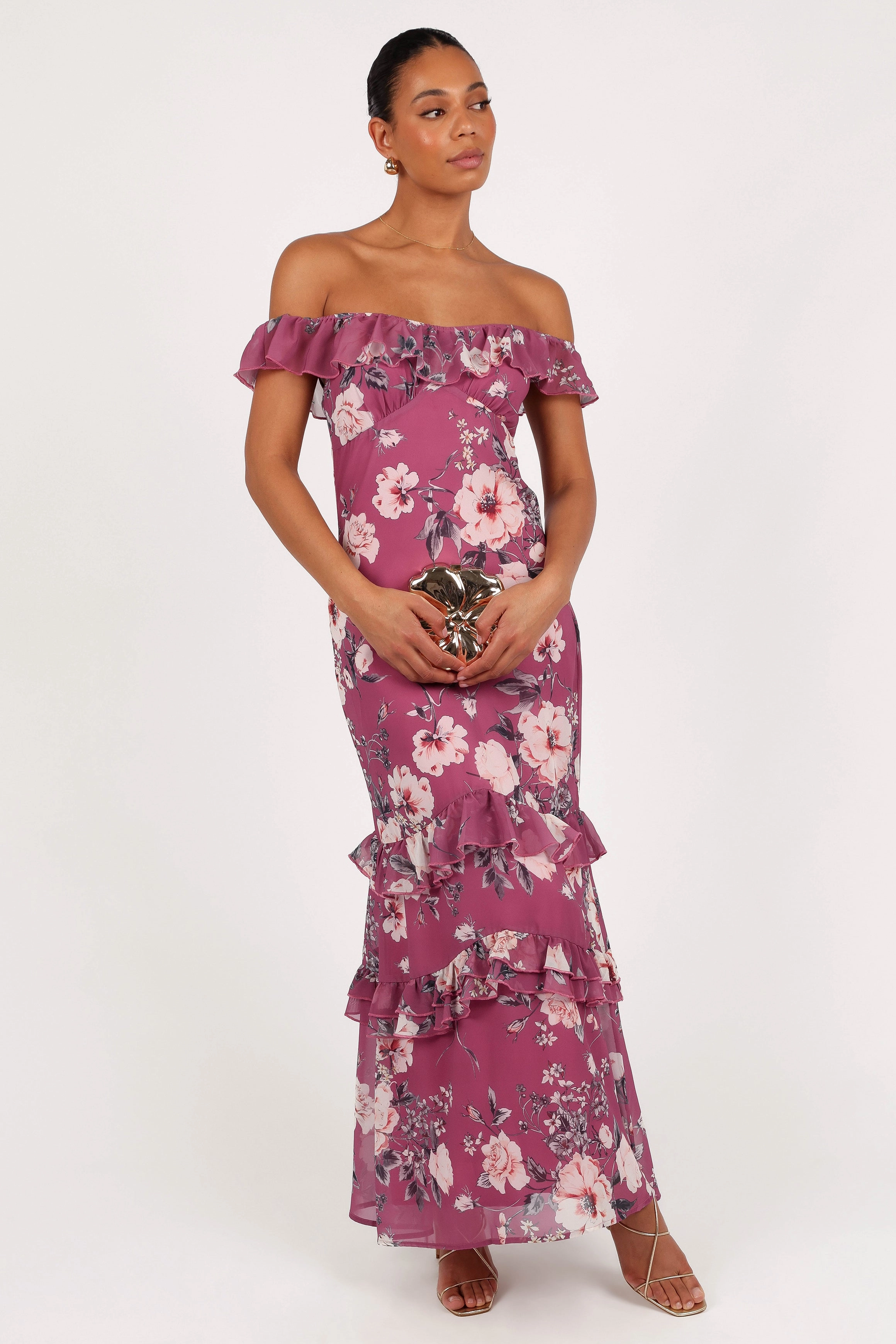 Irelynn Maxi Dress - Dark Rose Floral Casual and Comfy Mature Glam
