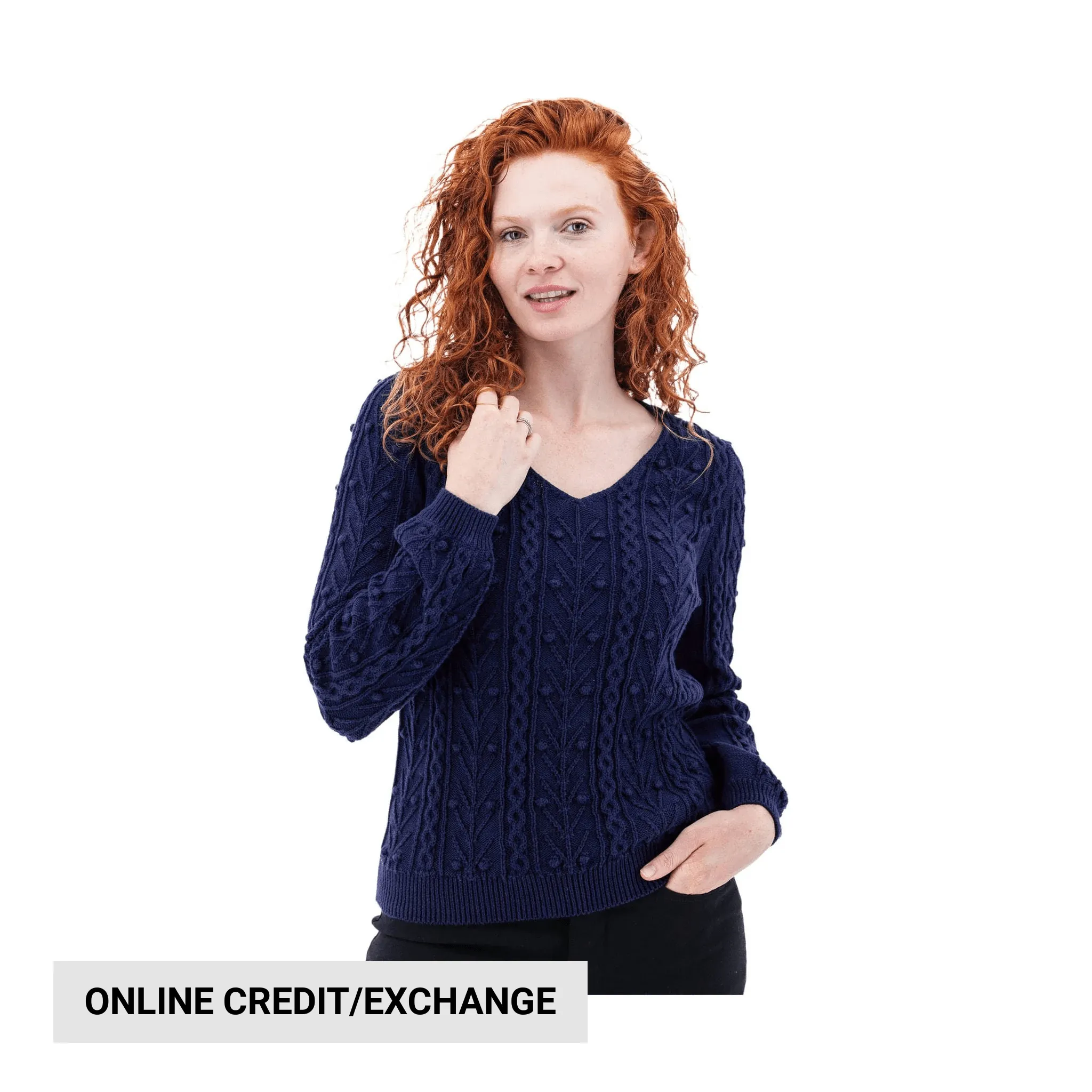 product launch Cozy Street Aventura Women's Kincade Organic Cotton Sweater - Peacoat