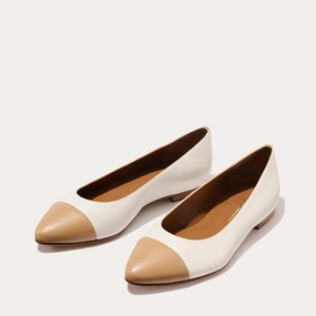 The Pointe - Ivory and Toffee Nappa Stream Glow
