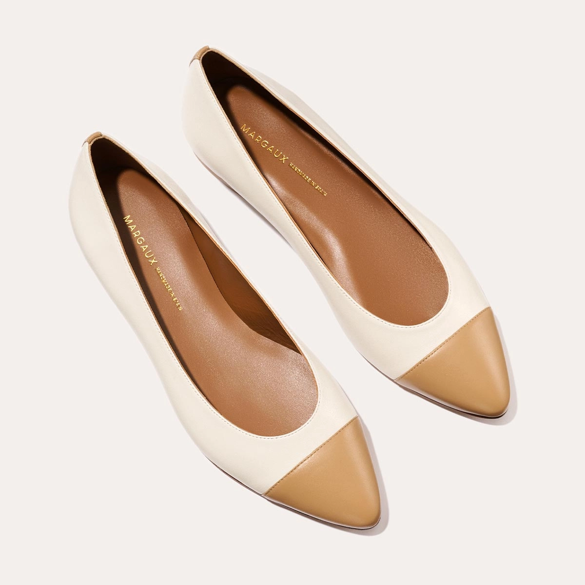 The Pointe - Ivory and Toffee Nappa Soft Lining Shoes Patio Step