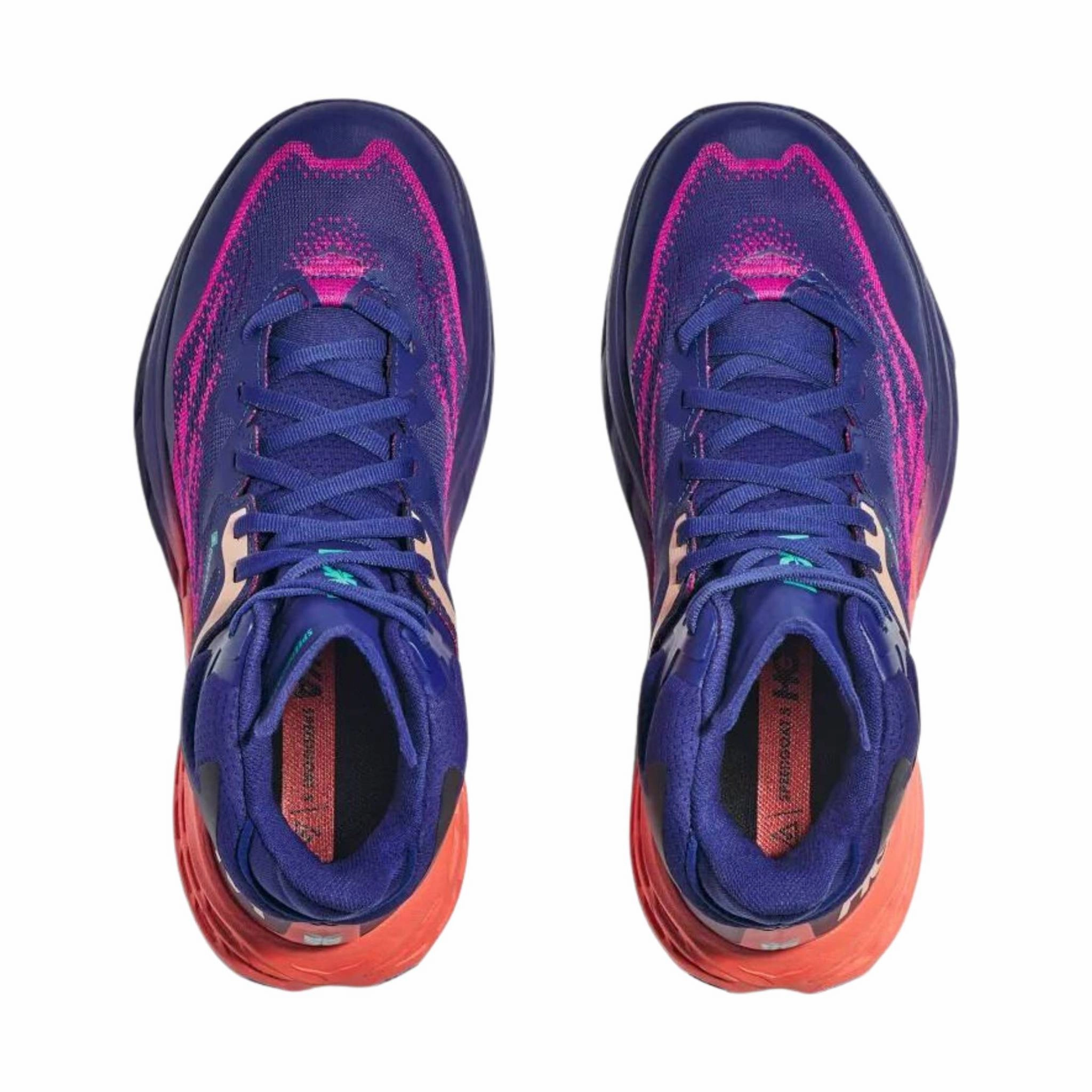 Stretchable Tongue Slim breathability HOKA Women's Speedgoat 5 Mid GTX - Bellwether Blue/Camellia