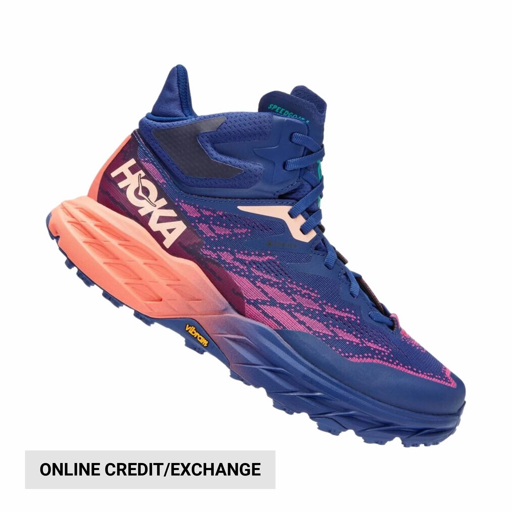 Sneaker Display Chill Outfit HOKA Women's Speedgoat 5 Mid GTX - Bellwether Blue/Camellia