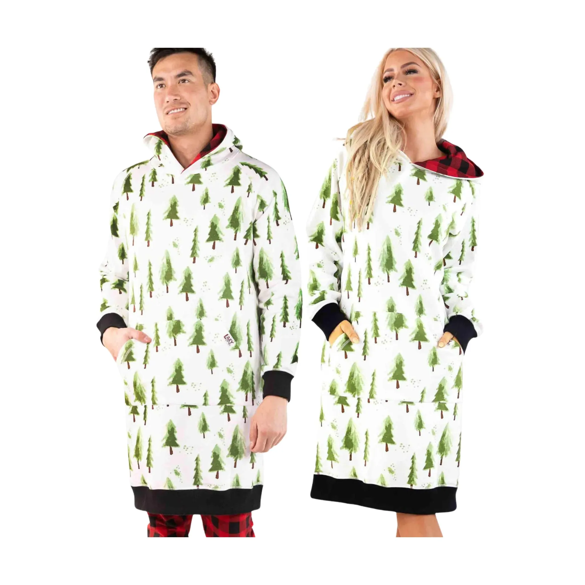 Lazy One Sleep Hoodie - Evergreen Plaid Trendy Comfort