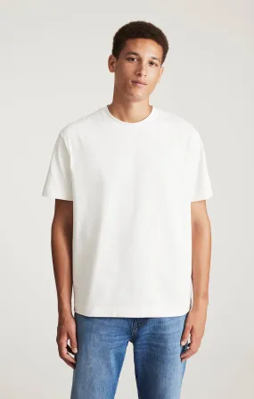 SHORT SLEEVE CREW NECK T-SHIRT IN ANTIQUE WHITE Sporty Style Office Attire