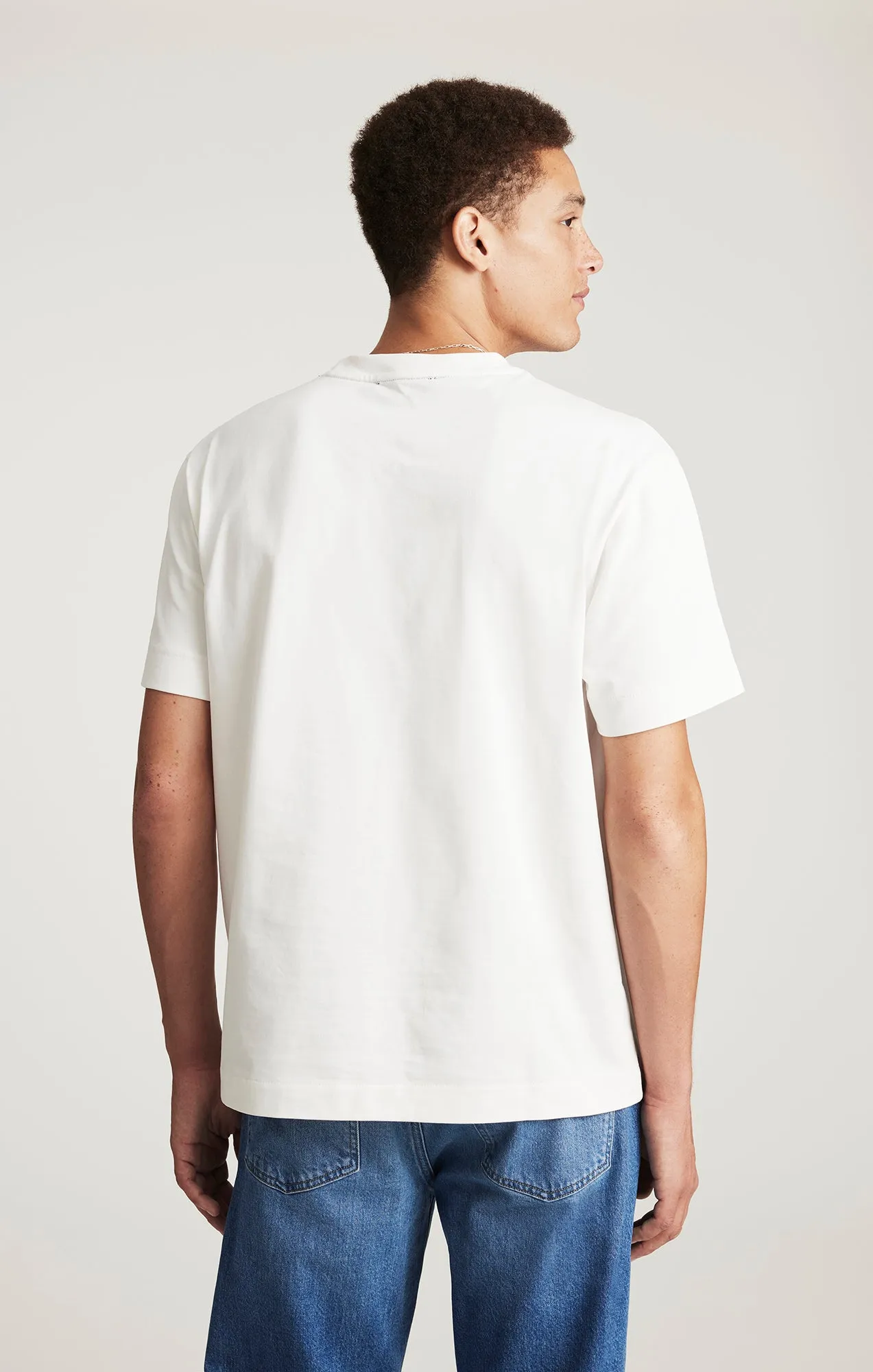 Street Trend Look SHORT SLEEVE CREW NECK T-SHIRT IN ANTIQUE WHITE