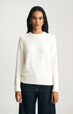 Easy to Carry Casual Layer CREW NECK SWEATER IN ANTIQUE WHITE