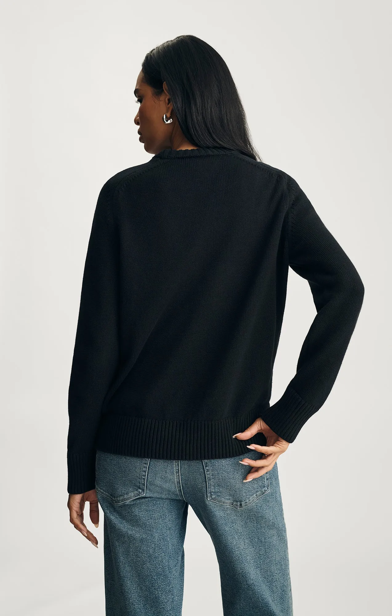 CREW NECK SWEATER IN BLACK product cost effectiveness