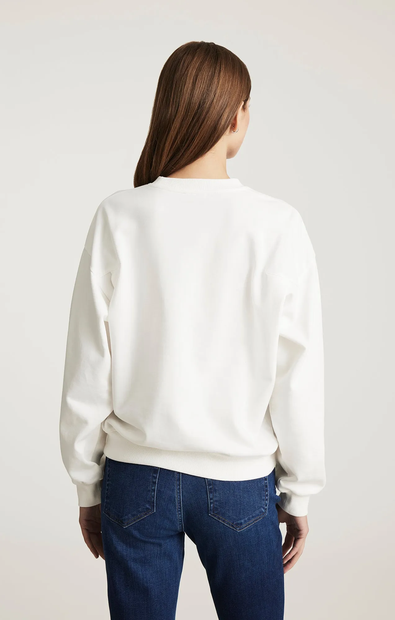 CREW NECK SWEATSHIRT IN ANTIQUE WHITE City Casual