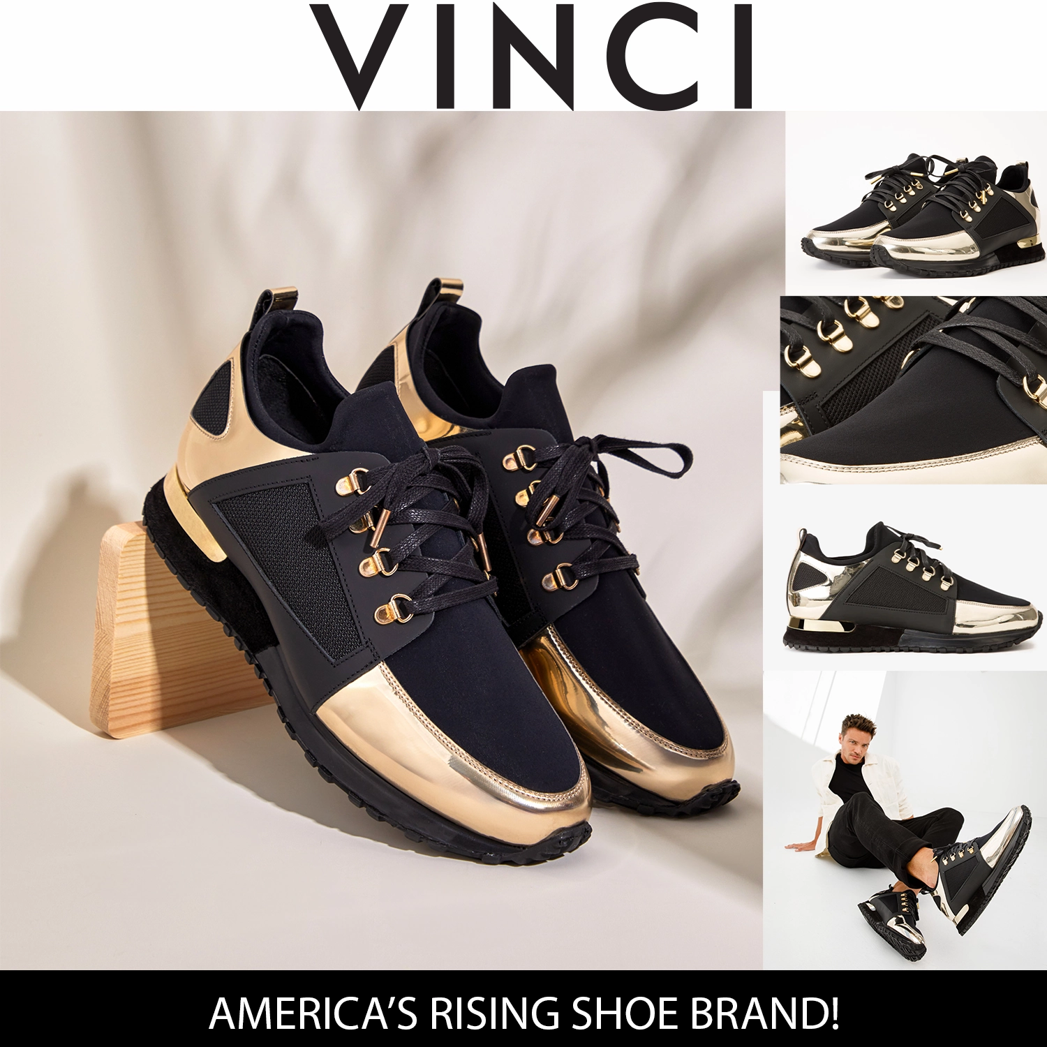 Daily Commuting The Emir Gold Leather Men Sneaker Limited Edition