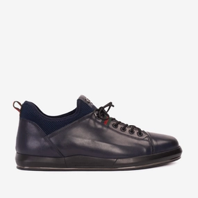 Modern Cushioning Fabric Upper The Hoxton Navy Leather Men  Sneaker Final Sale!
