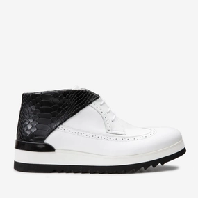Sturdy Outsole Shock Dispersing Hexagons The Kagan White Wingtip Chukka Men Sneaker Boot