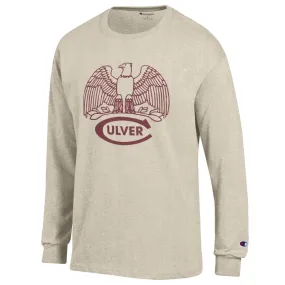 PocketDetail Light Fit Wear Champion Classic Eagle Jersey Long Sleeve Tee - Oatmeal