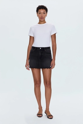 Cultural Event Daisy Low Slung Mini Skirt - Caviar