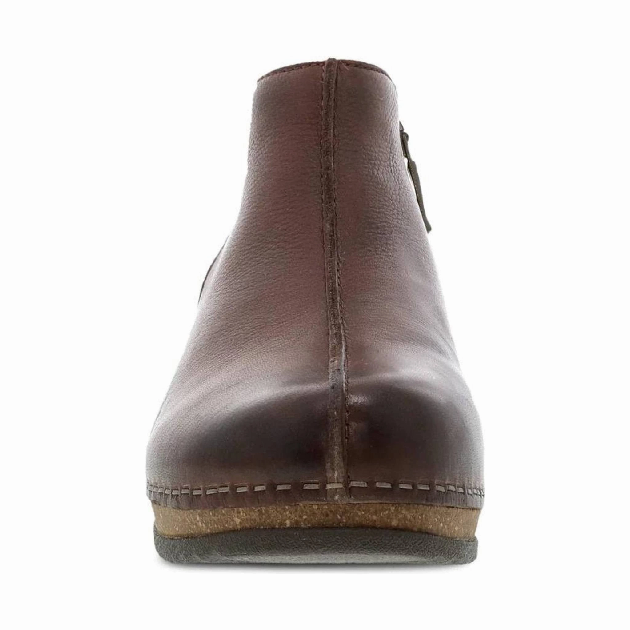 Dansko Women's Makara Bootie - Brown Waxy Milled Breathable Windy Weather