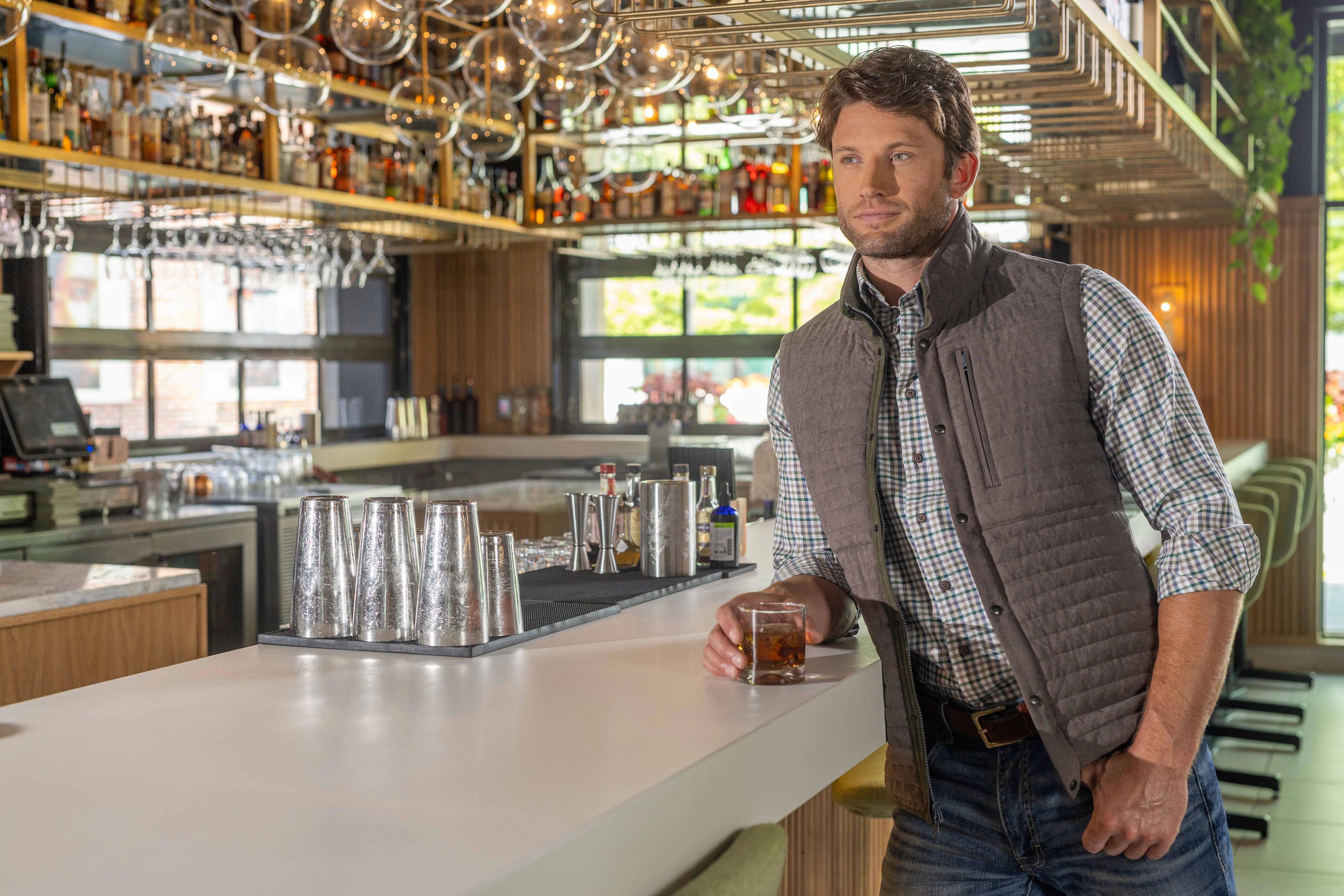 Noise Reduction Design Newport Quilted Microsuede Vest- Graphite