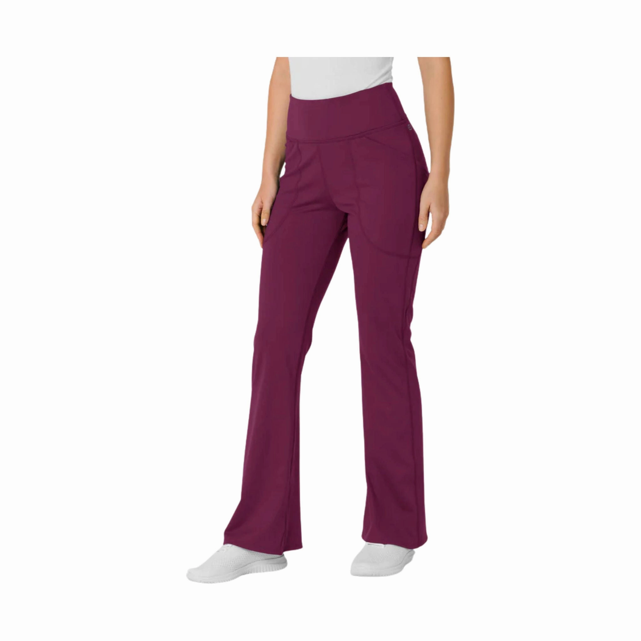 Wink Women's Knit Flare Yoga Scrub Pant - Wine Light wash