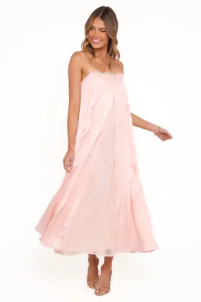 TaglessDesign Relaxed-fit gown Halsey Midi Dress - Pink