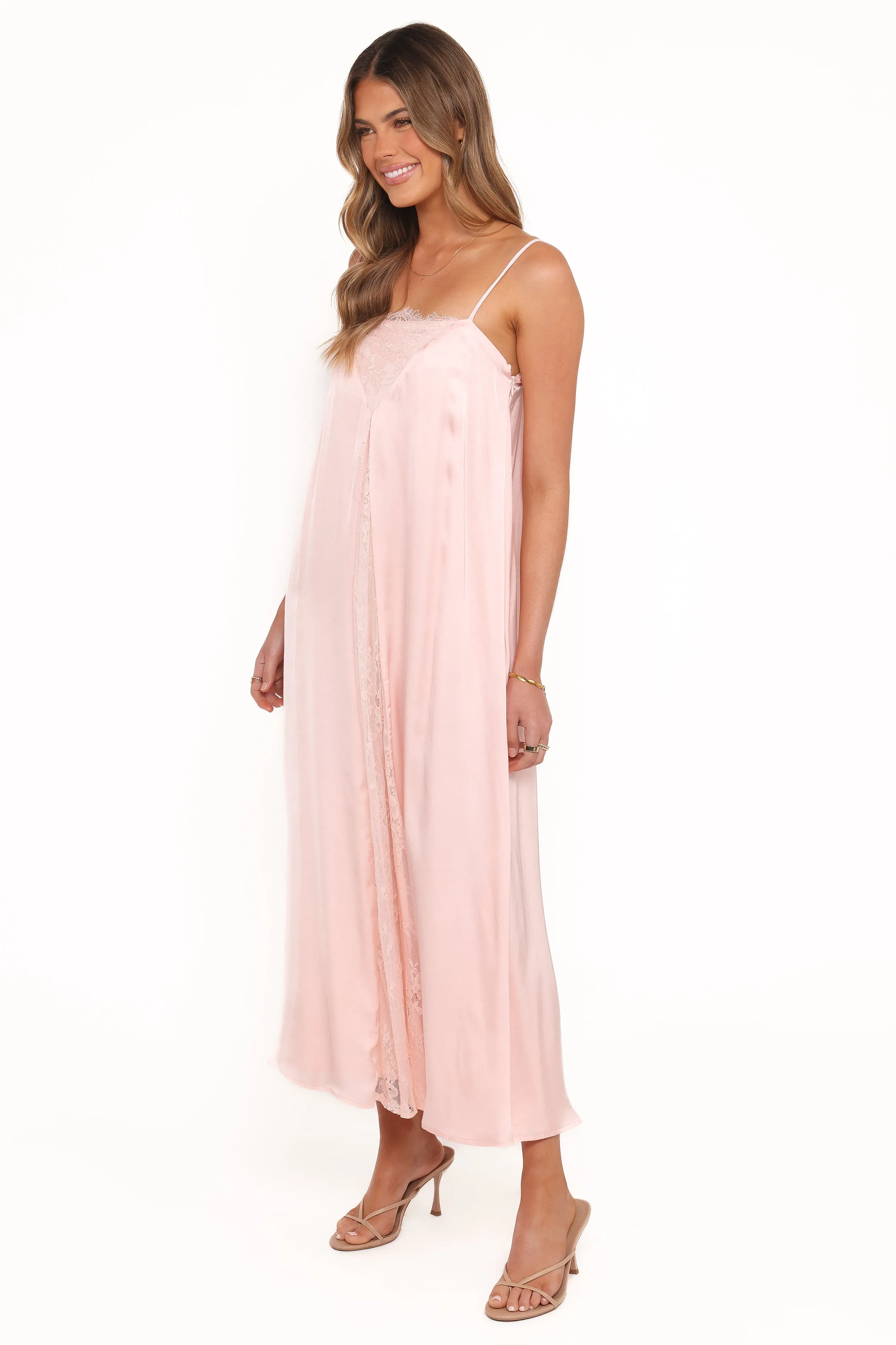 Halsey Midi Dress - Pink garden party NoiseFreeFabric