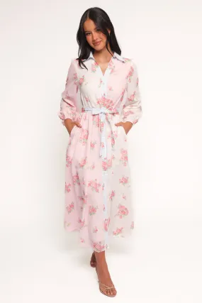 Juni Button Up Maxi Dress - Floral Perfect Cut Calm Silhouette