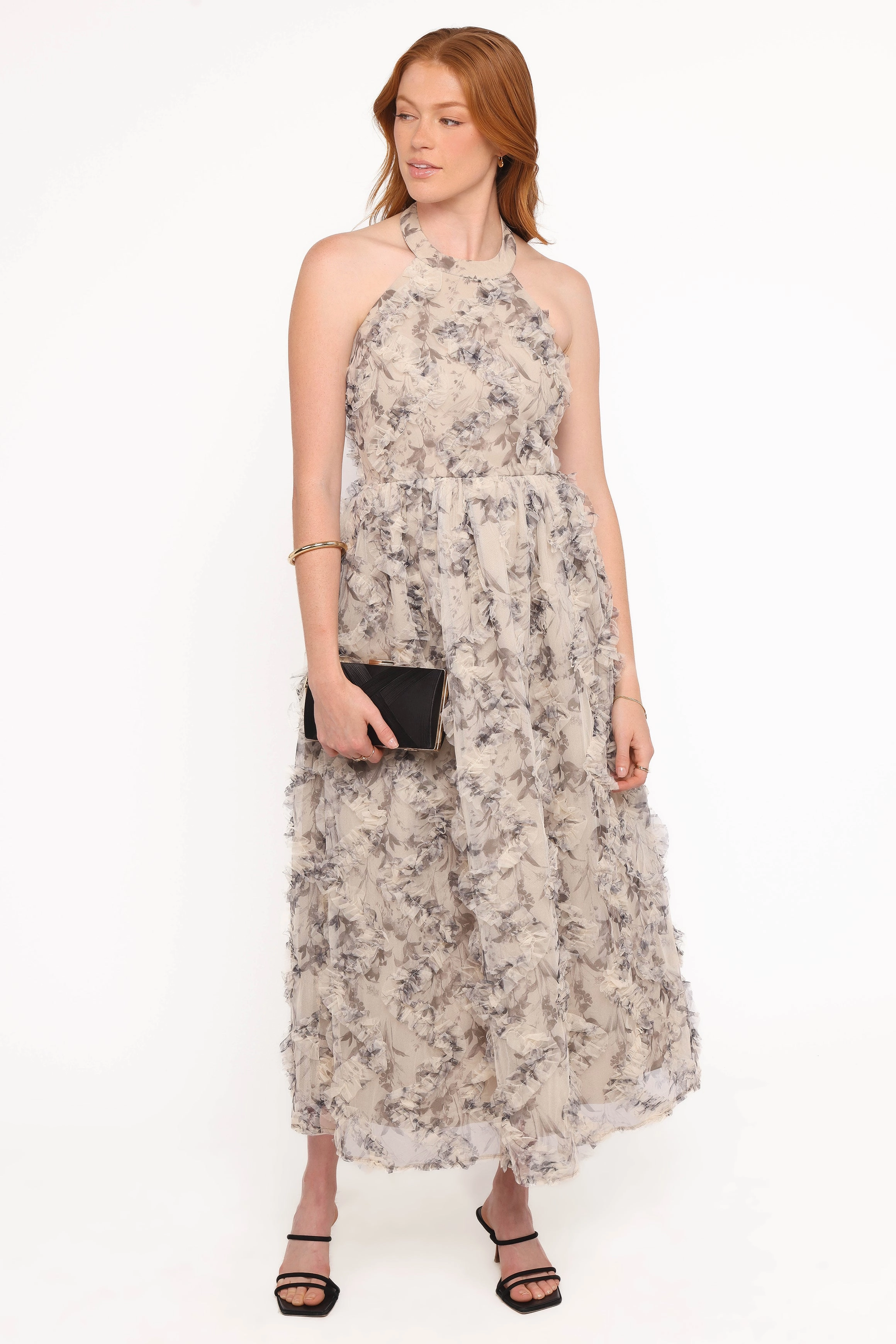 Delora Midi Dress - Floral Side-Slit