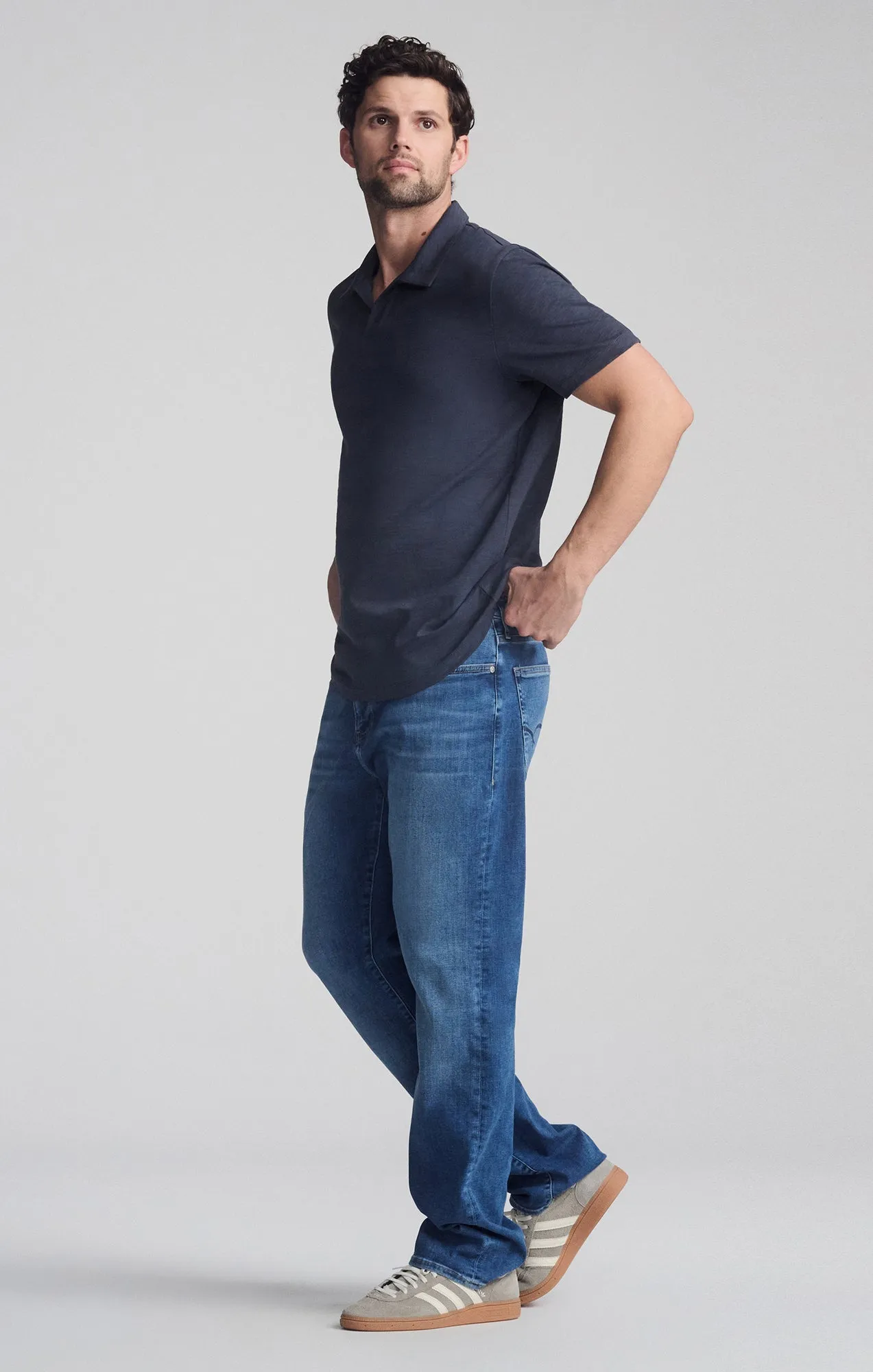 Weekend Casual Adjustable Cuff Closure POLO SHIRT IN INDIA INK